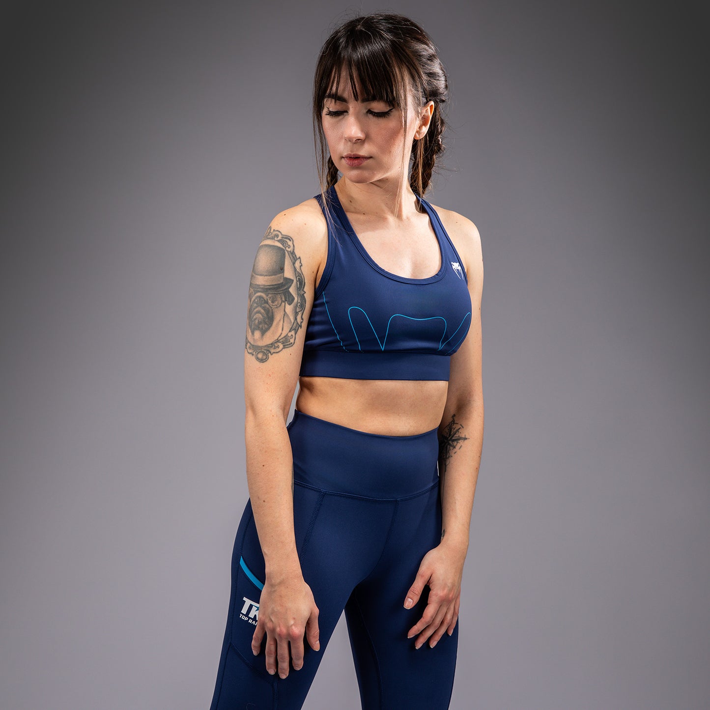 Venum x Top Rank Original Women's Sports Bra - Navy Blue