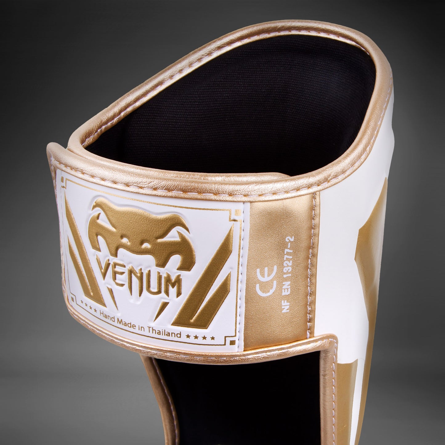 Venum Elite Standup Shin guards - White/Gold