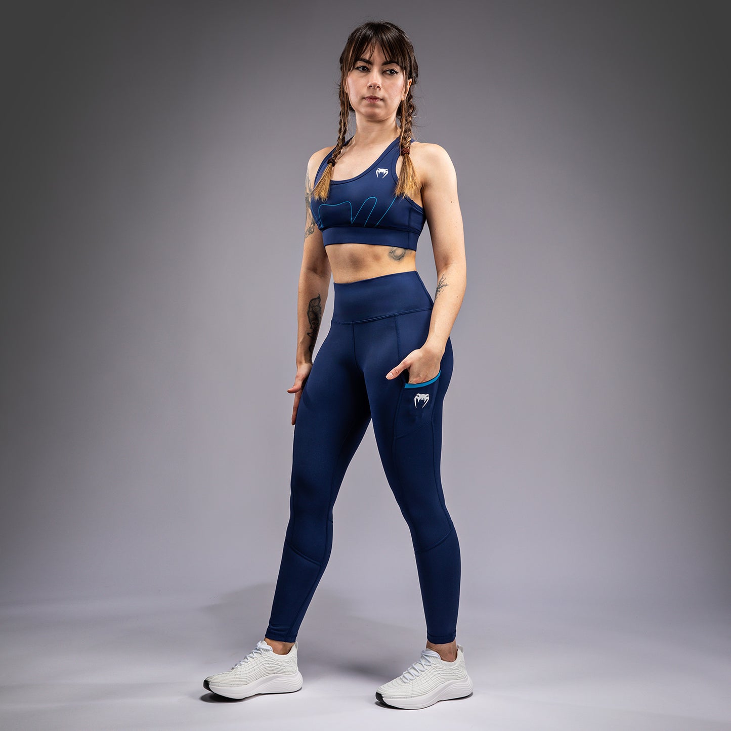 Venum x Top Rank Original Women's 7/8 Leggings - Navy Blue