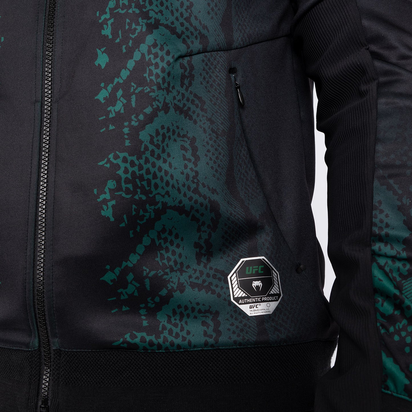 UFC Adrenaline by Venum Authentic Fight Night Men’s Walkout Hoodie - Emerald Edition - Green/Black