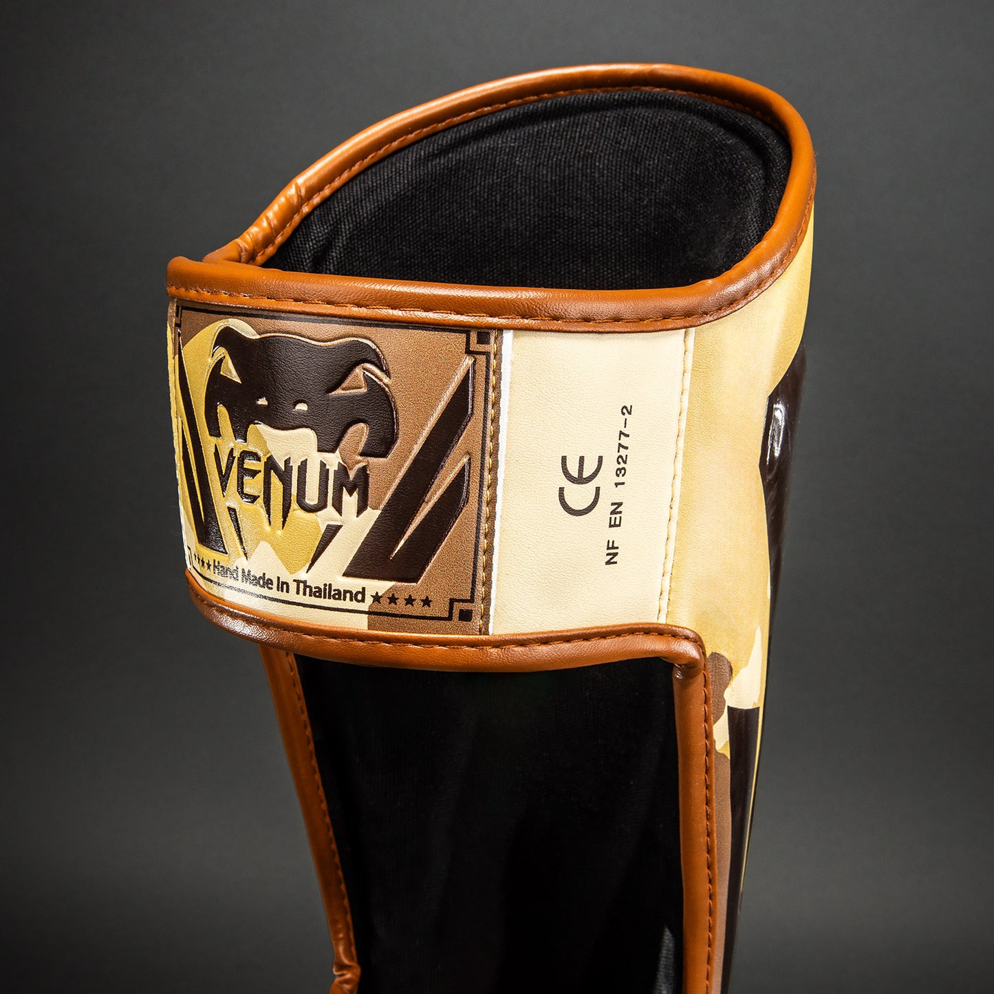 Venum Elite Camo Shin Guards - Light Beige/Brown