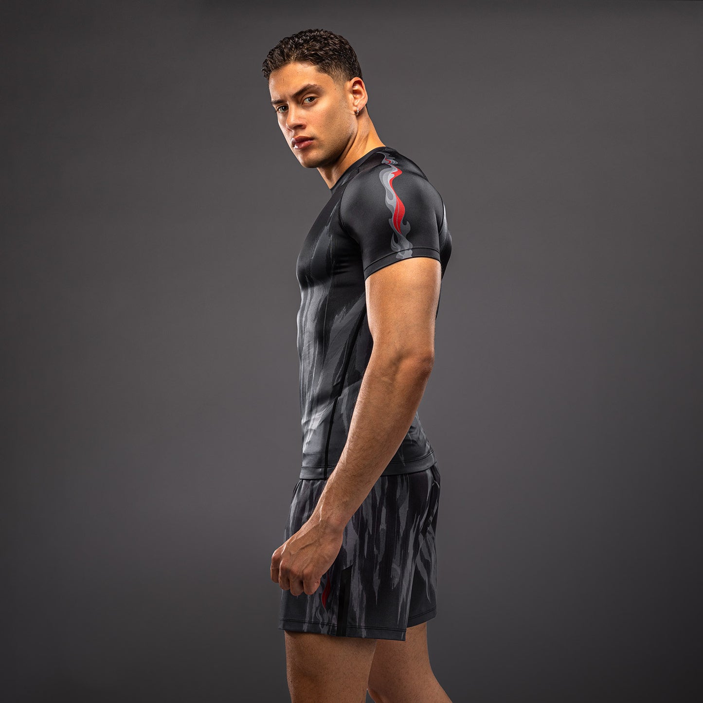 Venum Demon Short Sleeve Rashguard - Black/Grey