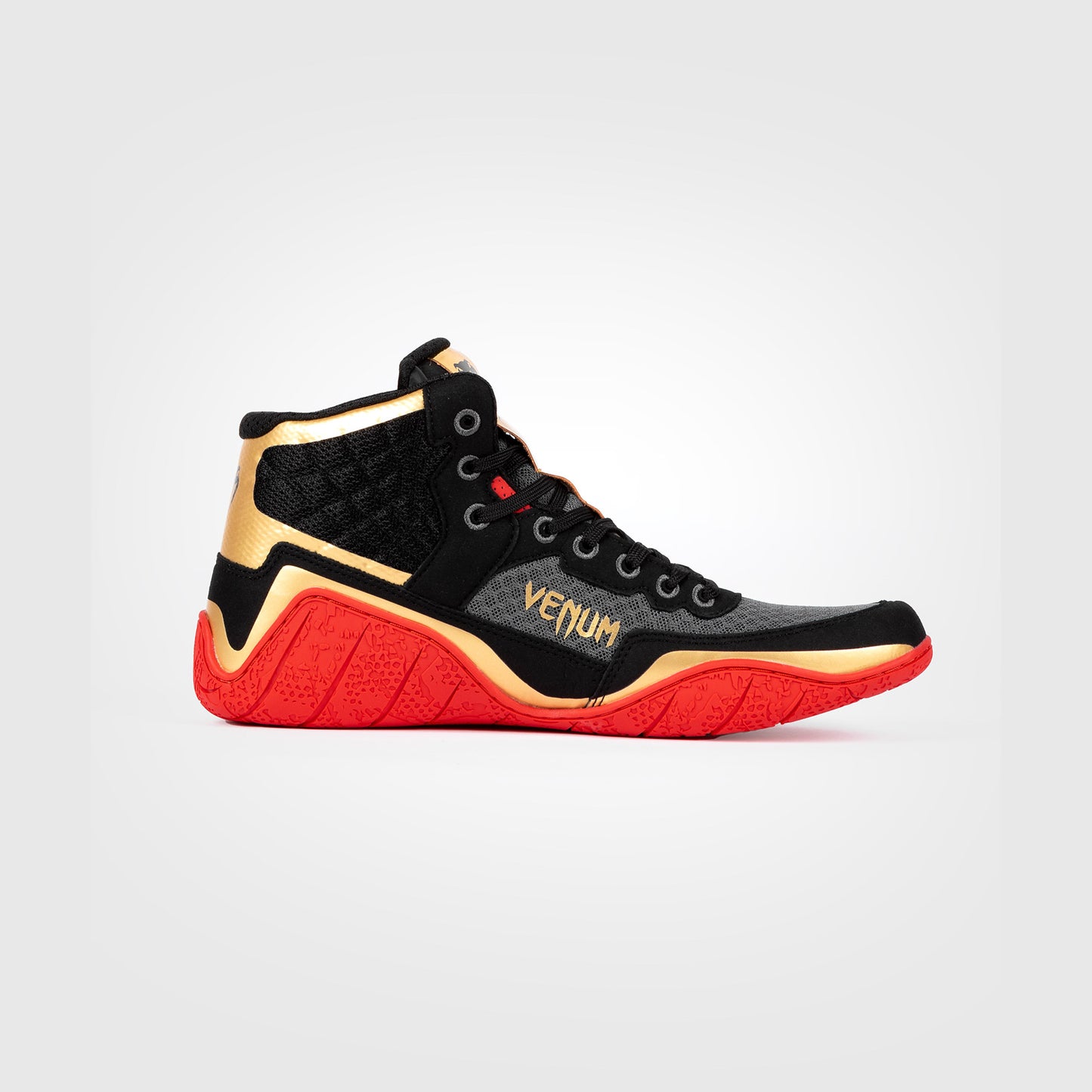 Venum Elite Wrestling Shoes - Black/Gold/Red