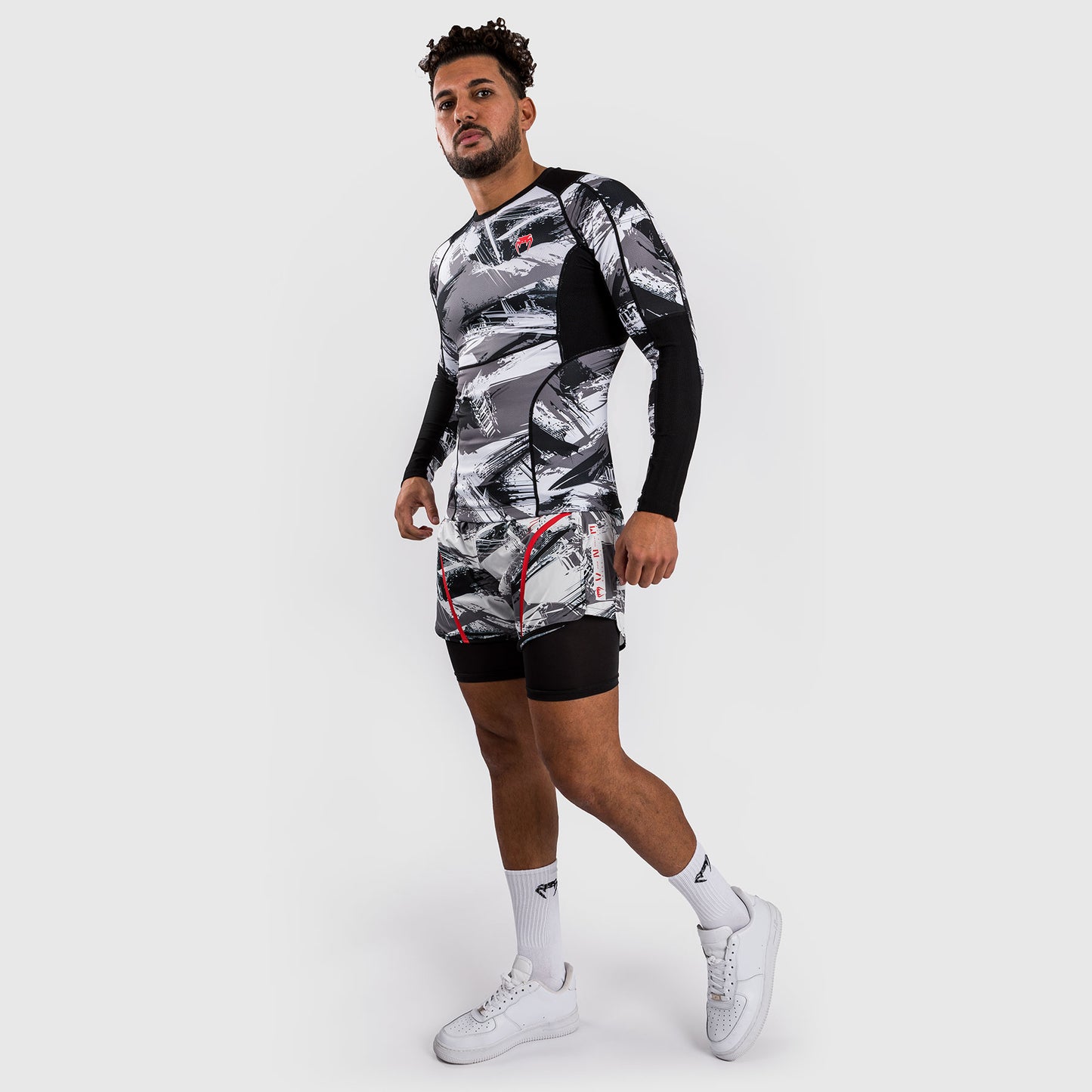 Venum Electron 3.0 Long Sleeve Rashguard - Grey/Red
