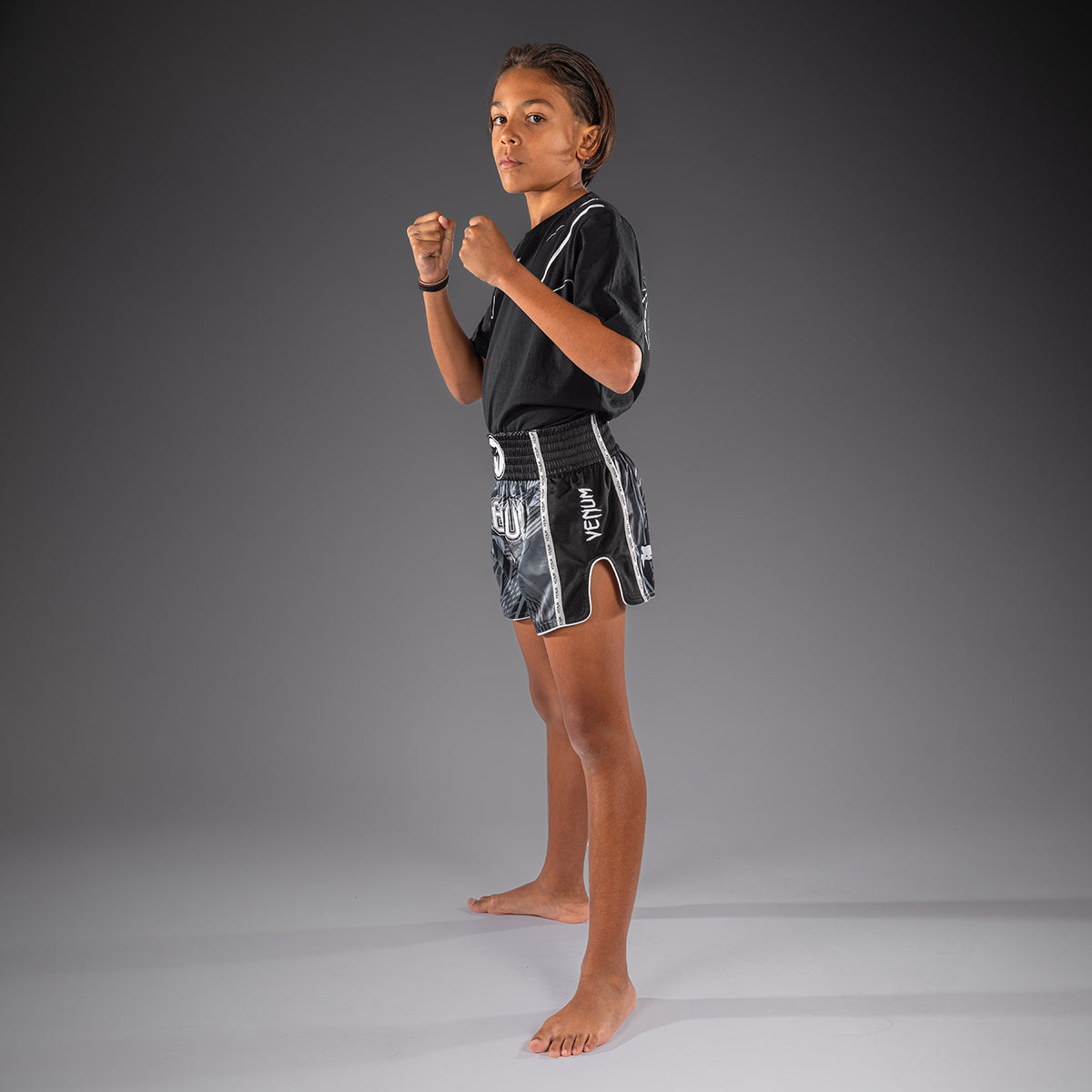 Venum Crimson Viper 2.0 Kids Muay Thai Shorts - Black/Grey