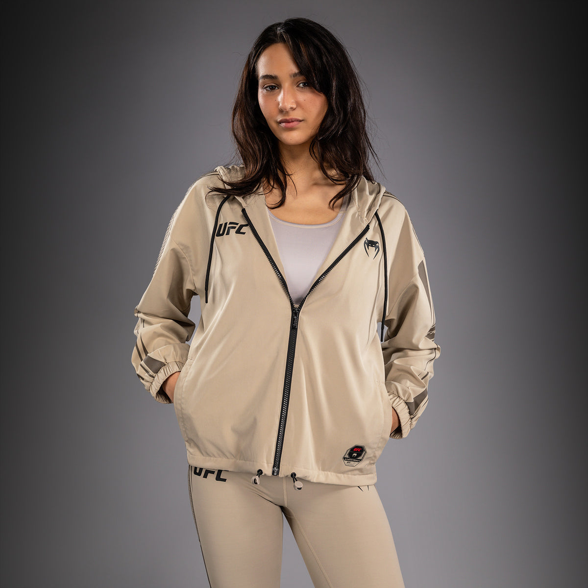 Venum UFC Unity by Venum Authentic Fight Week Women's Zip Hoodie - Sand