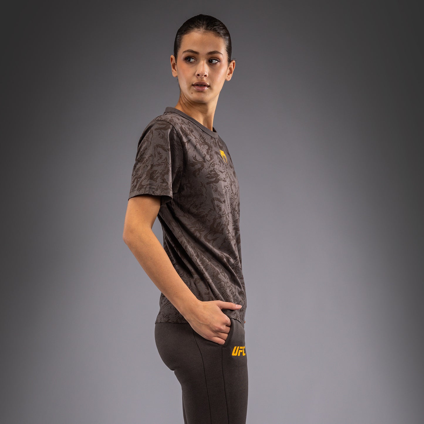UFC Fusion by Venum Fight Week Women’s Short Sleeve Cotton T-Shirt - Earthen Brown