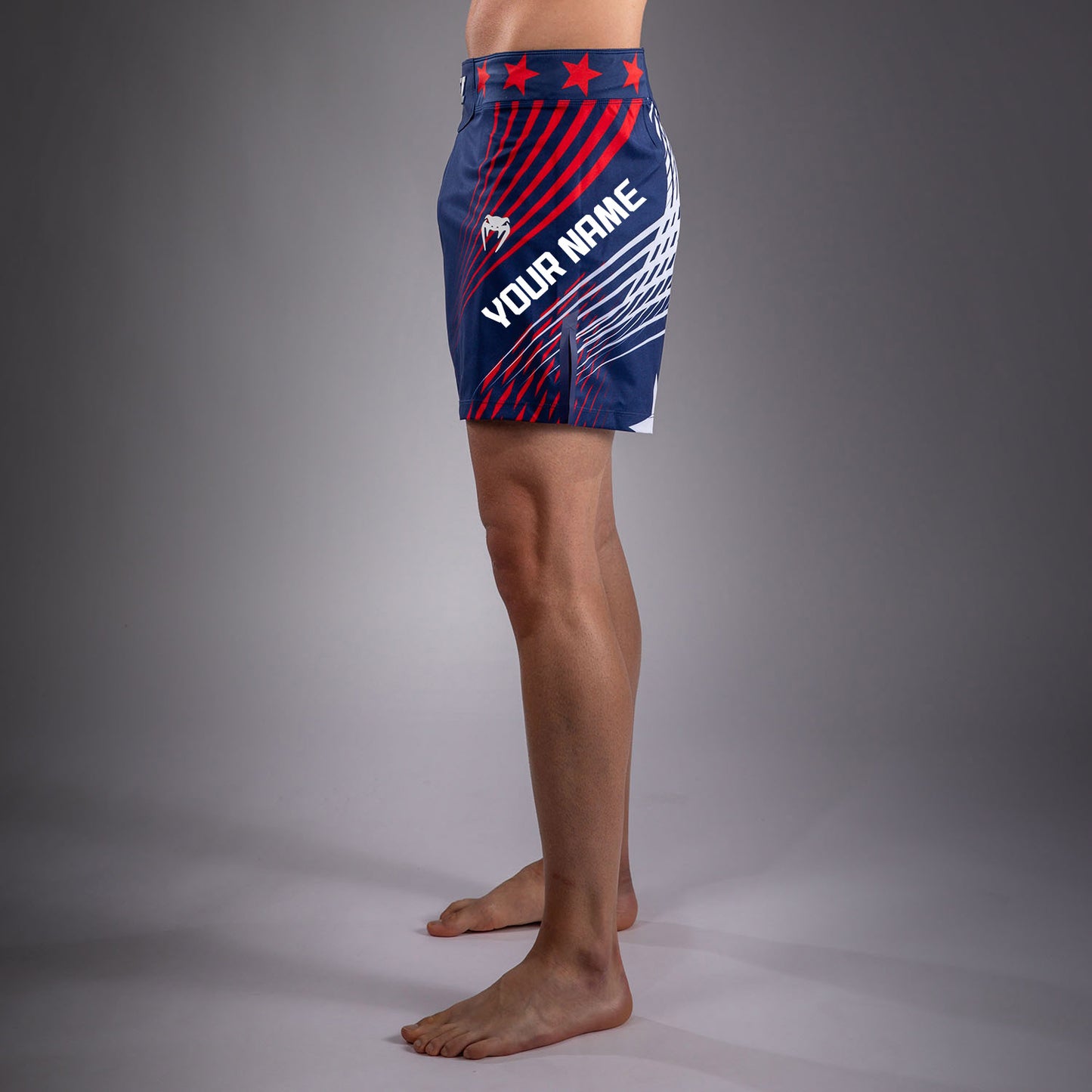 Men's UFC Freedom 250 by Venum Blue Custom Authentic Fight Night Short Fit Fight Short
