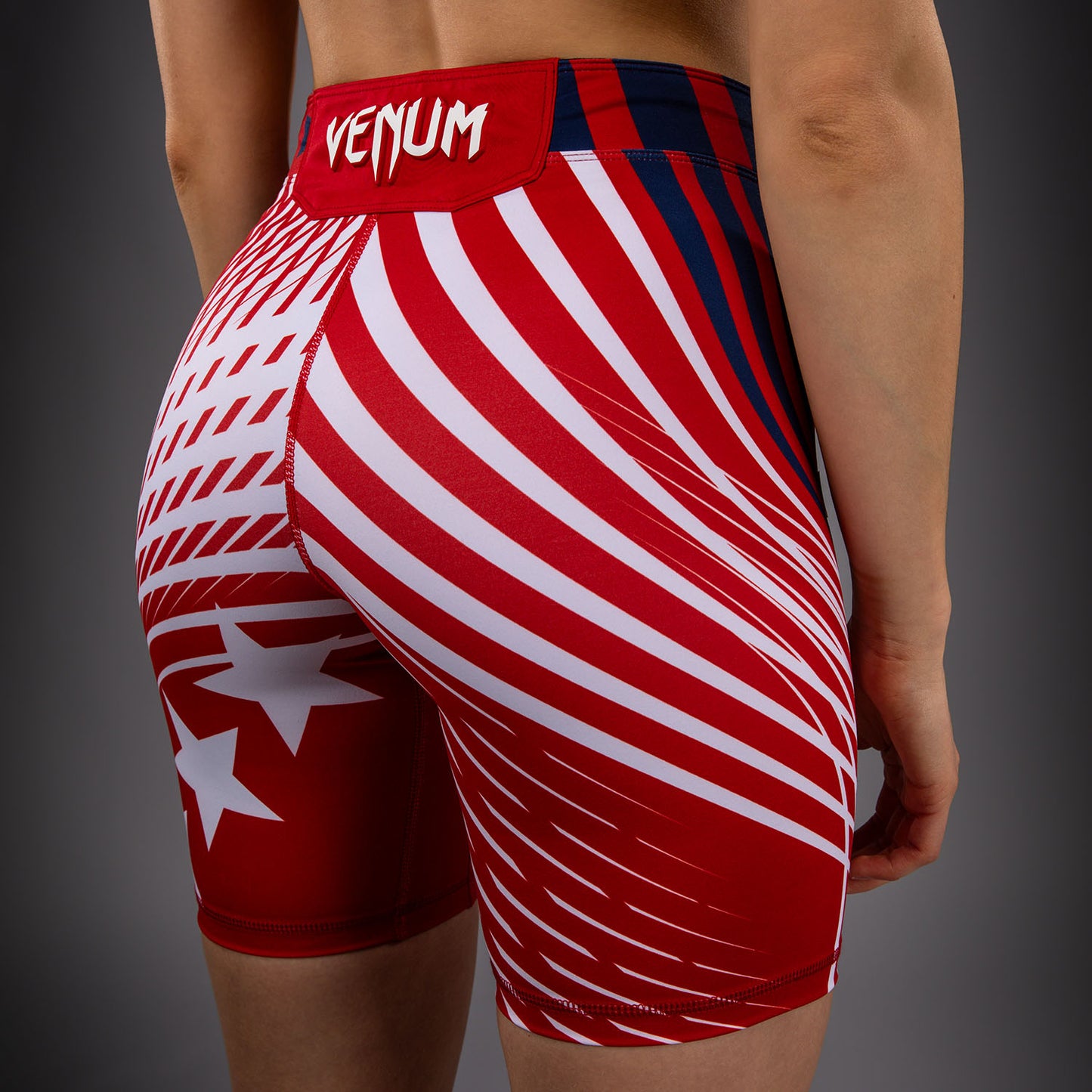 Women's Official UFC Freedom 250 by Venum Red Authentic Long Fit Vale Tudo Short