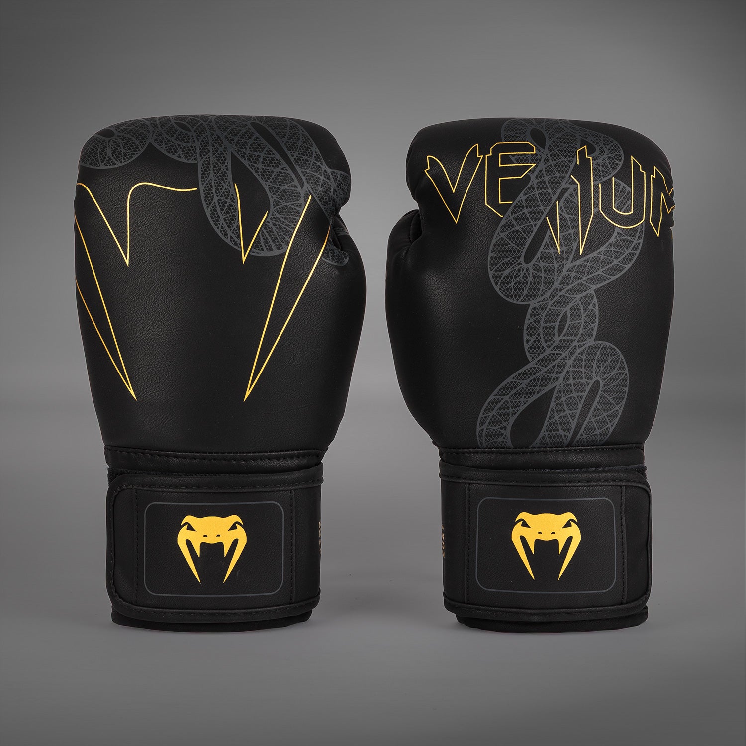 Venum Serpenti Boxing Gloves - Black/Silver/Gold - Venum Asia