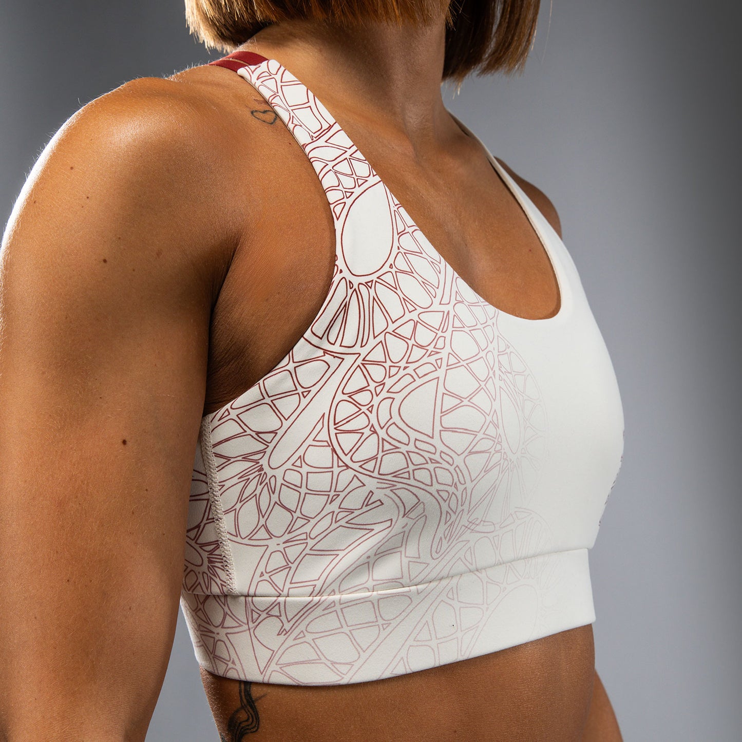 Venum Serpenti Women’s Sports Bra - Ivory/Burgundy