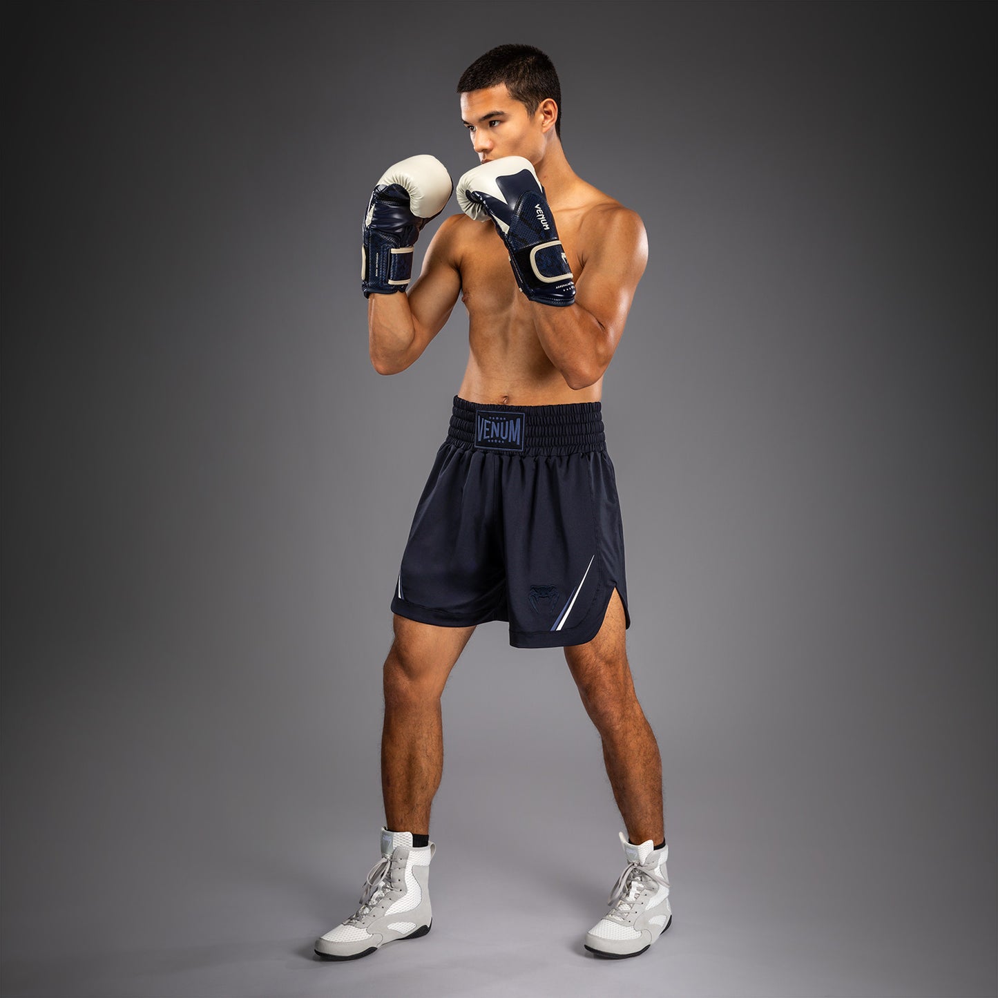 Venum G-Core Boxing Shorts - Navy Blue/White