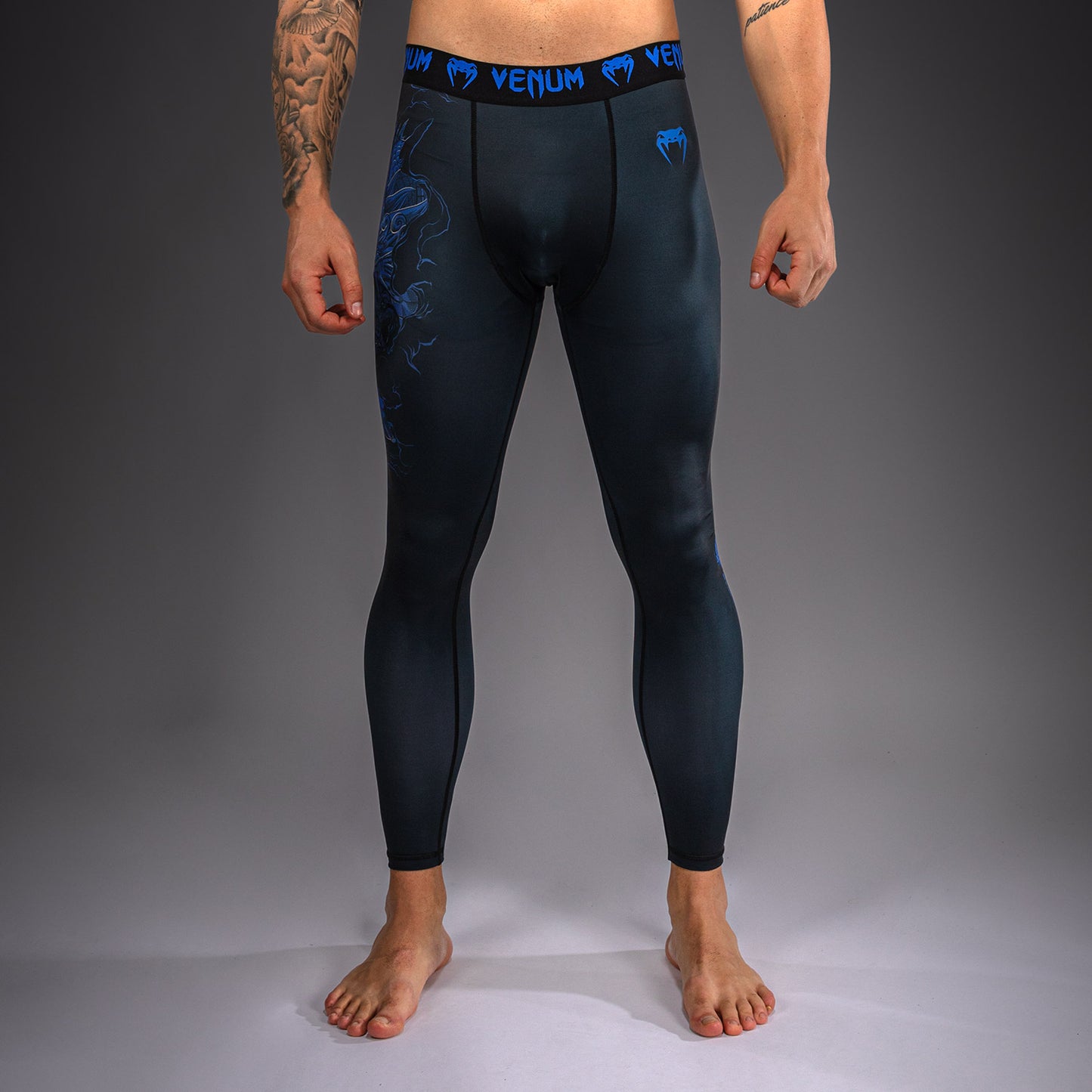 Venum Thunder Dragon Spats - Black/Royal Blue
