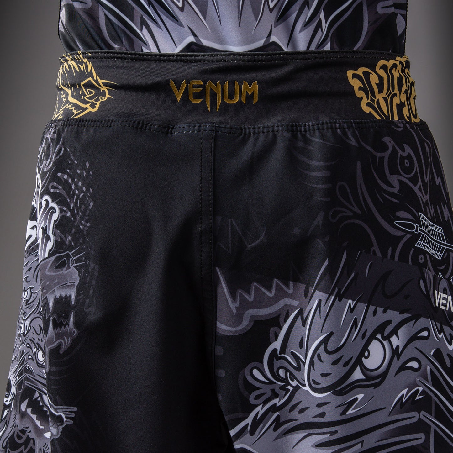 Venum Wolf Atak Kids Fightshorts - Black/Grey