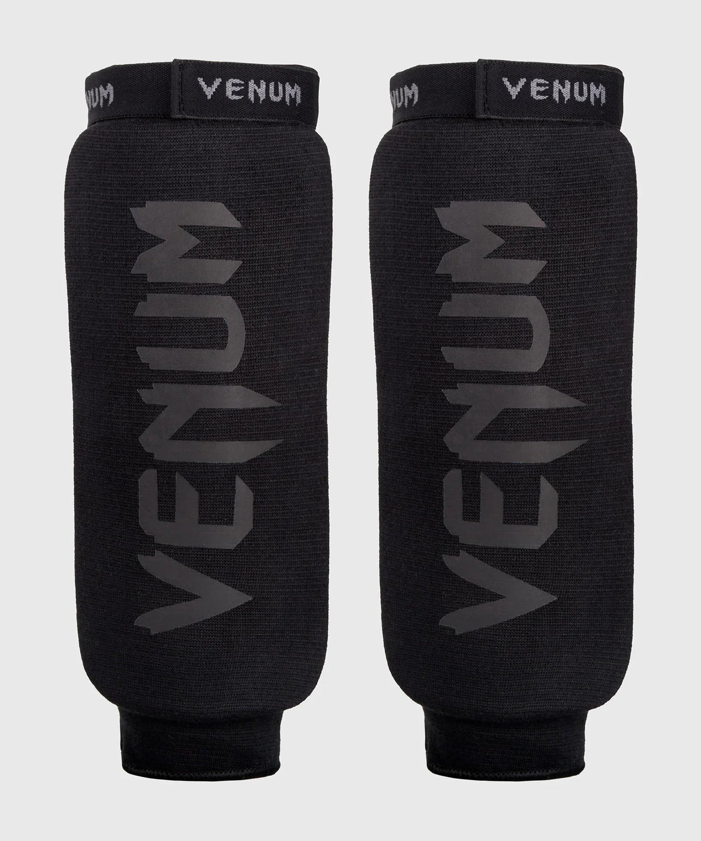 Venum Kontact Shin Guards Without Foot - Black/Black
