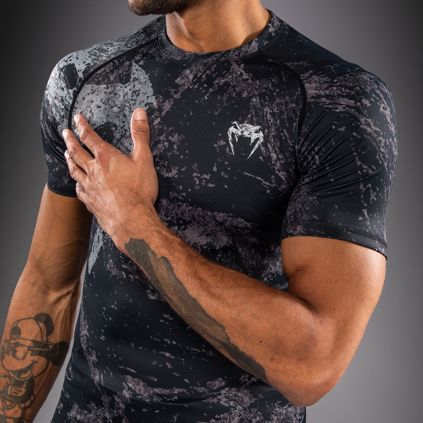Venum Rage & Workout Short Sleeve Rashguard - Black/Grey