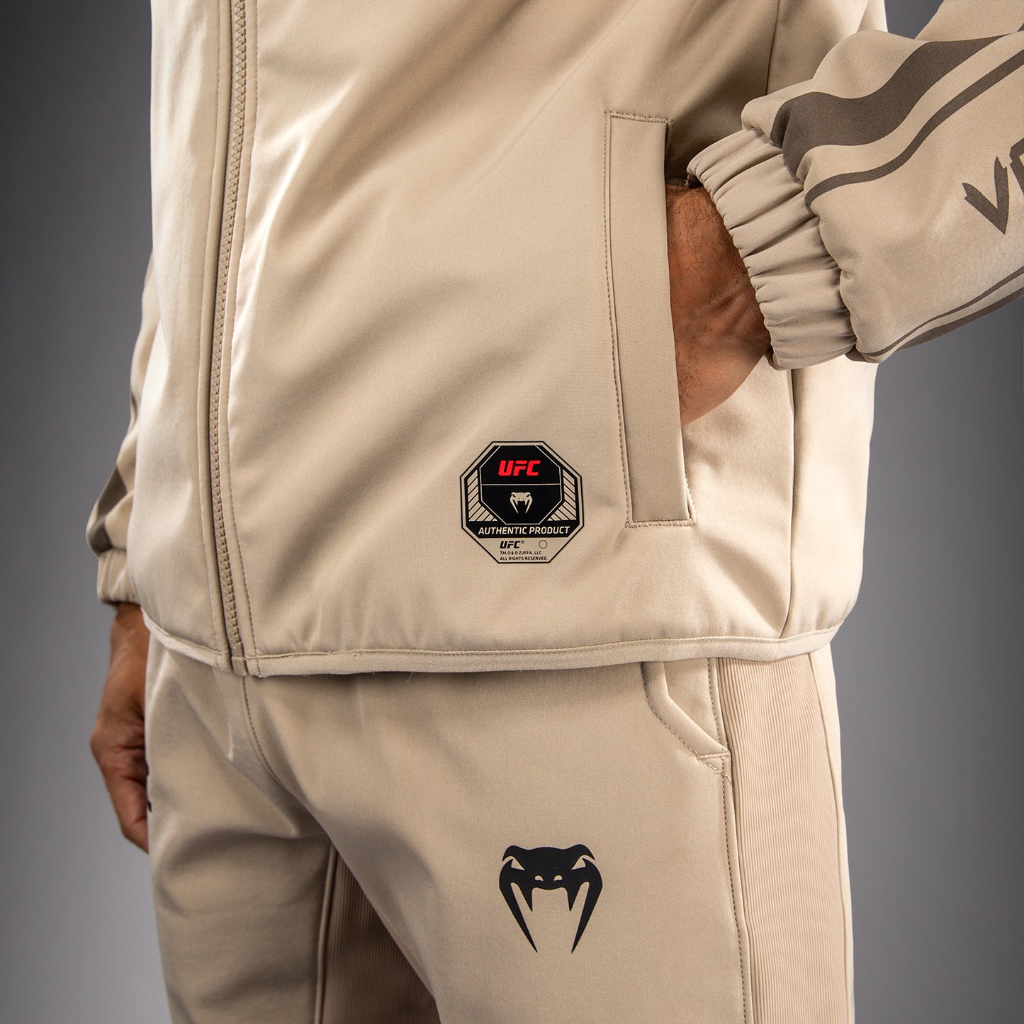 Venum UFC Unity by Venum Authentic Fight Week Men's Zip Hoodie - Sand