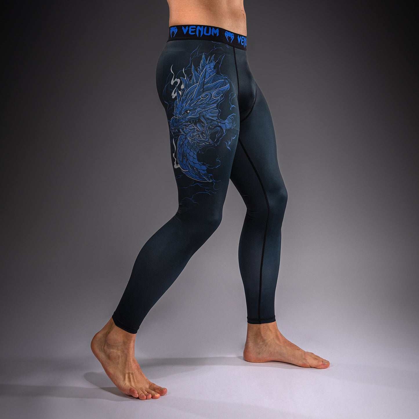 Venum Thunder Dragon Spats - Black/Royal Blue
