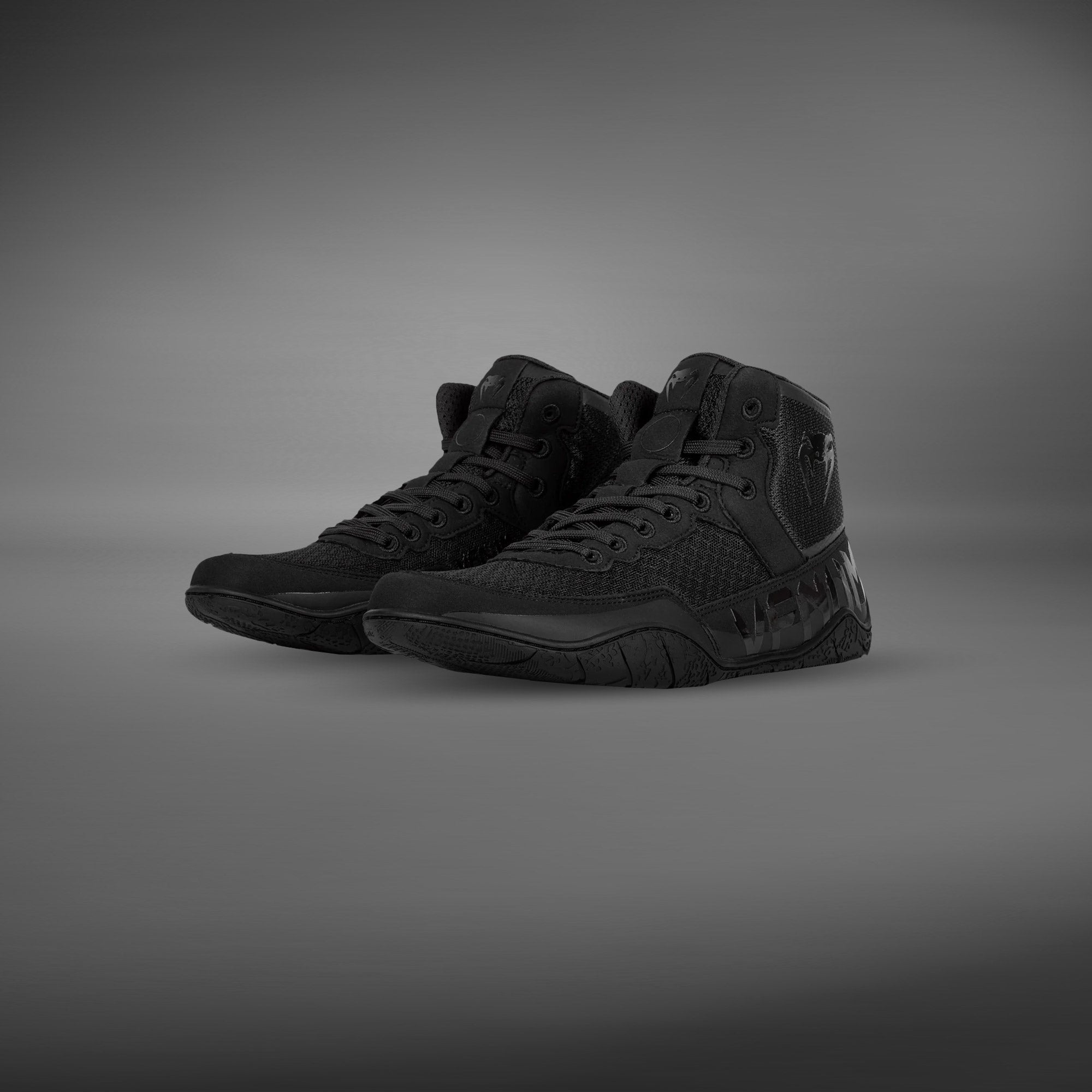 Venum Elite Wrestling Shoes - Black/Black - Venum Asia