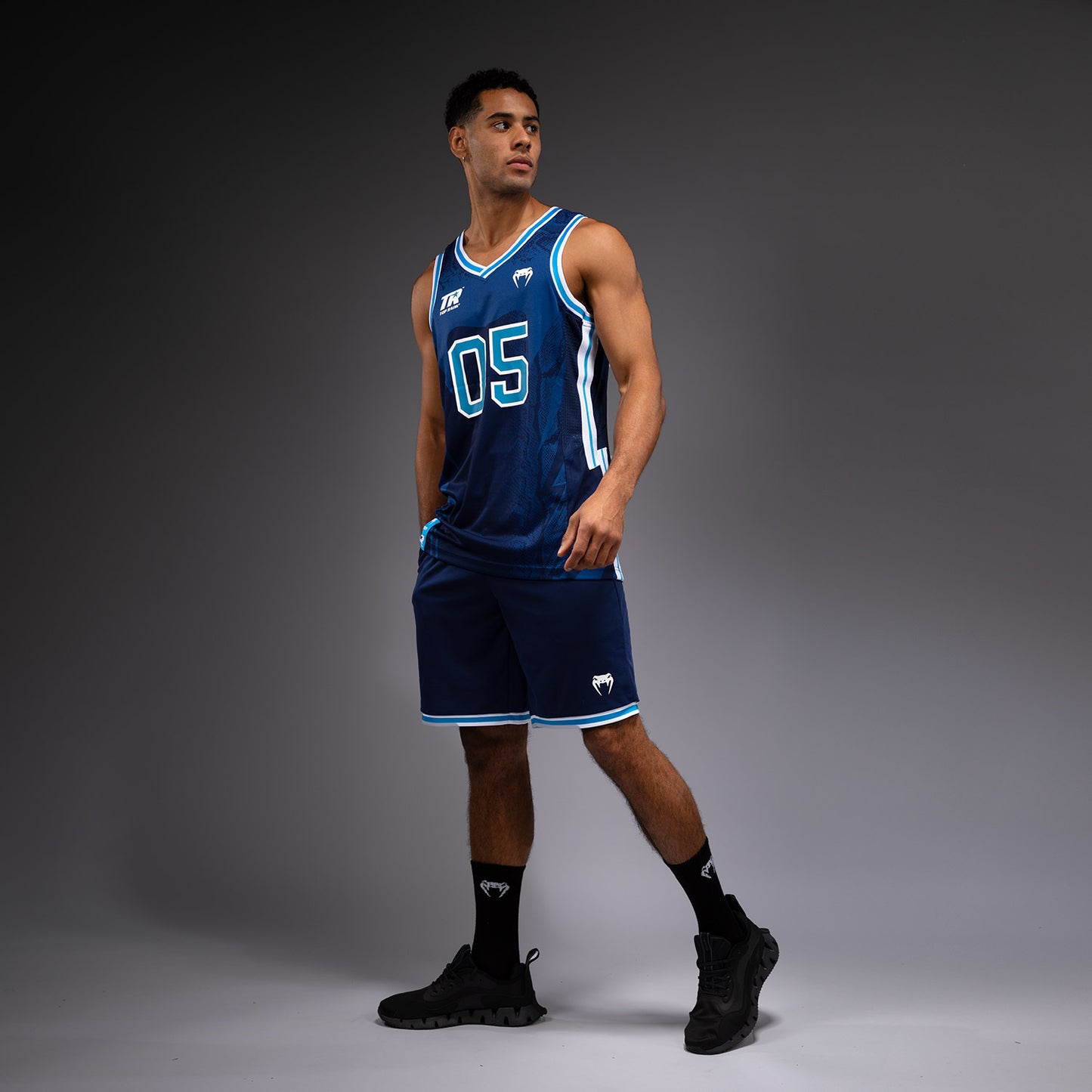 Venum x Top Rank Original Men's Basketball Jersey - Navy Blue