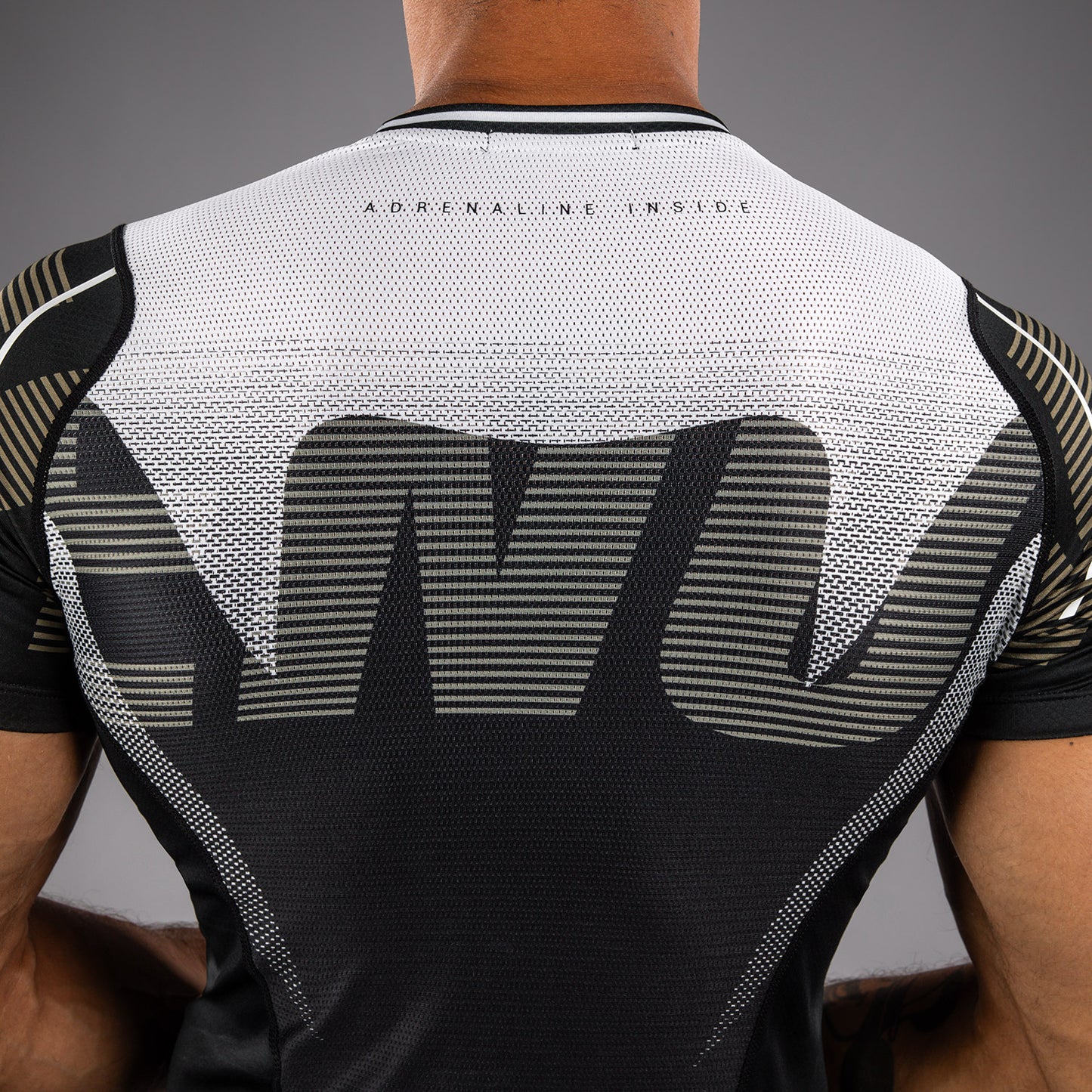 Venum Adrenaline Short Sleeve Rashguard - Black/Sand