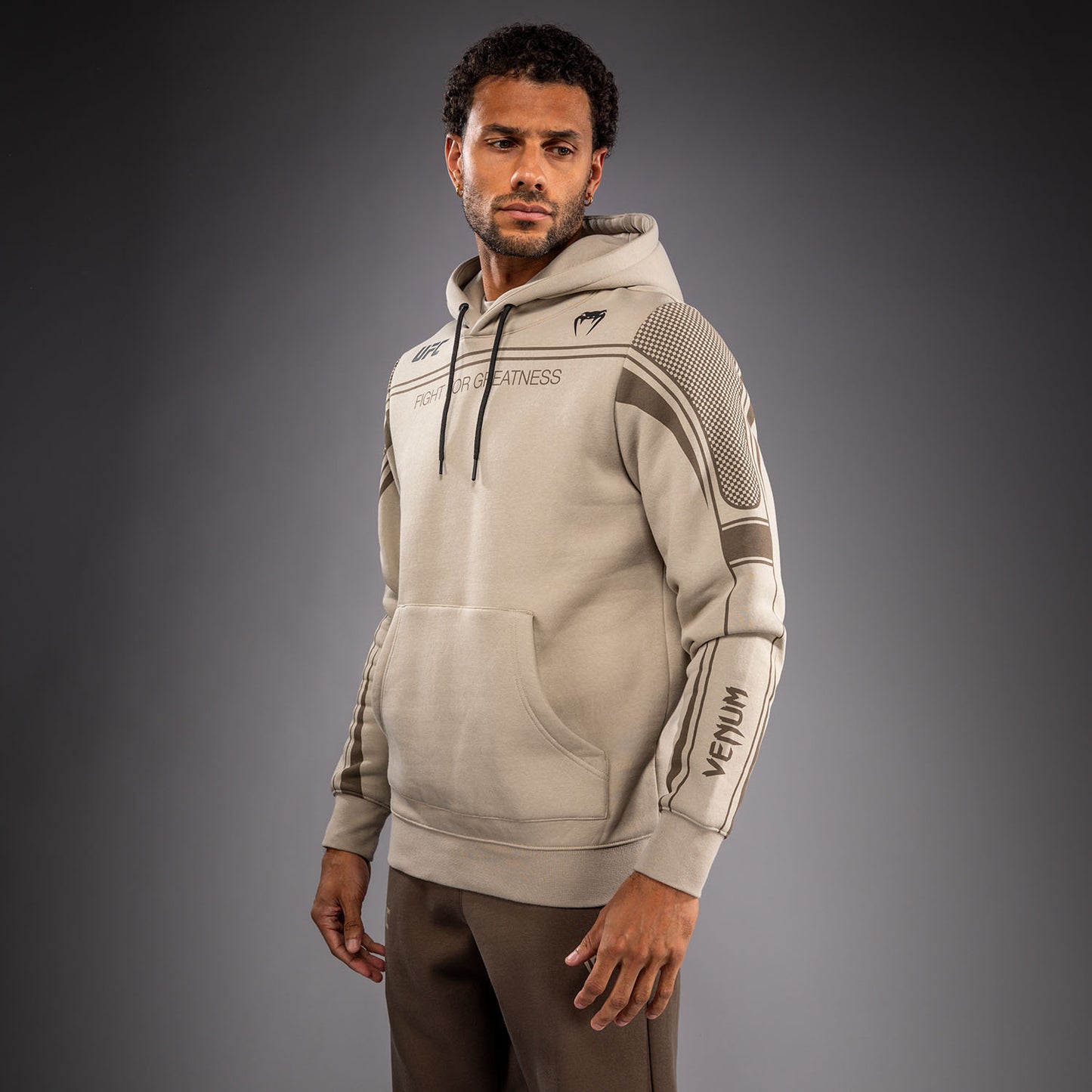 Venum UFC Unity by Venum Authentic Fight Week Men's Pullover Hoodie - Sand
