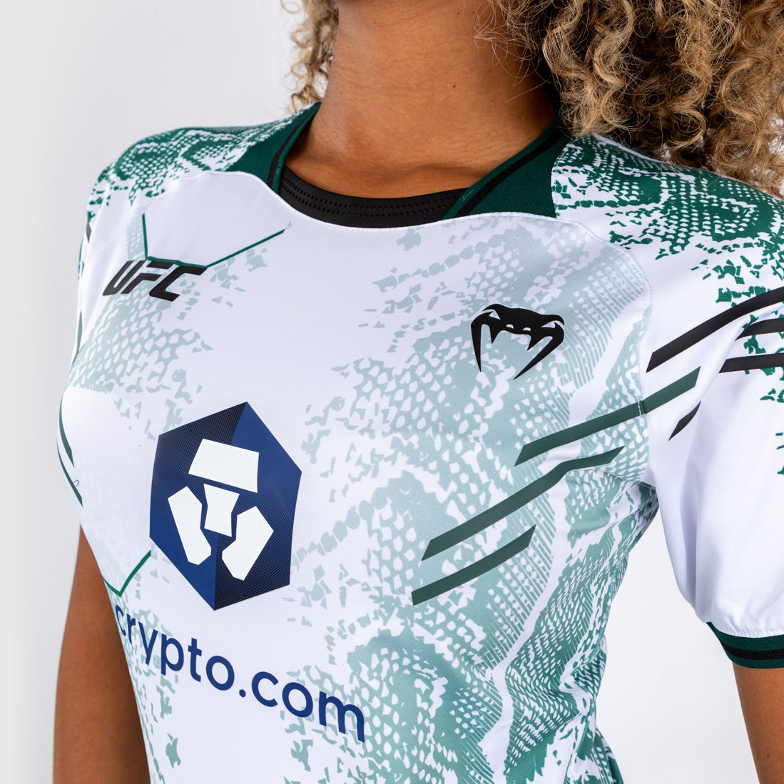 UFC Adrenaline by Venum Authentic Fight Night Women’s Walkout Jersey - Emerald Edition - White/Green