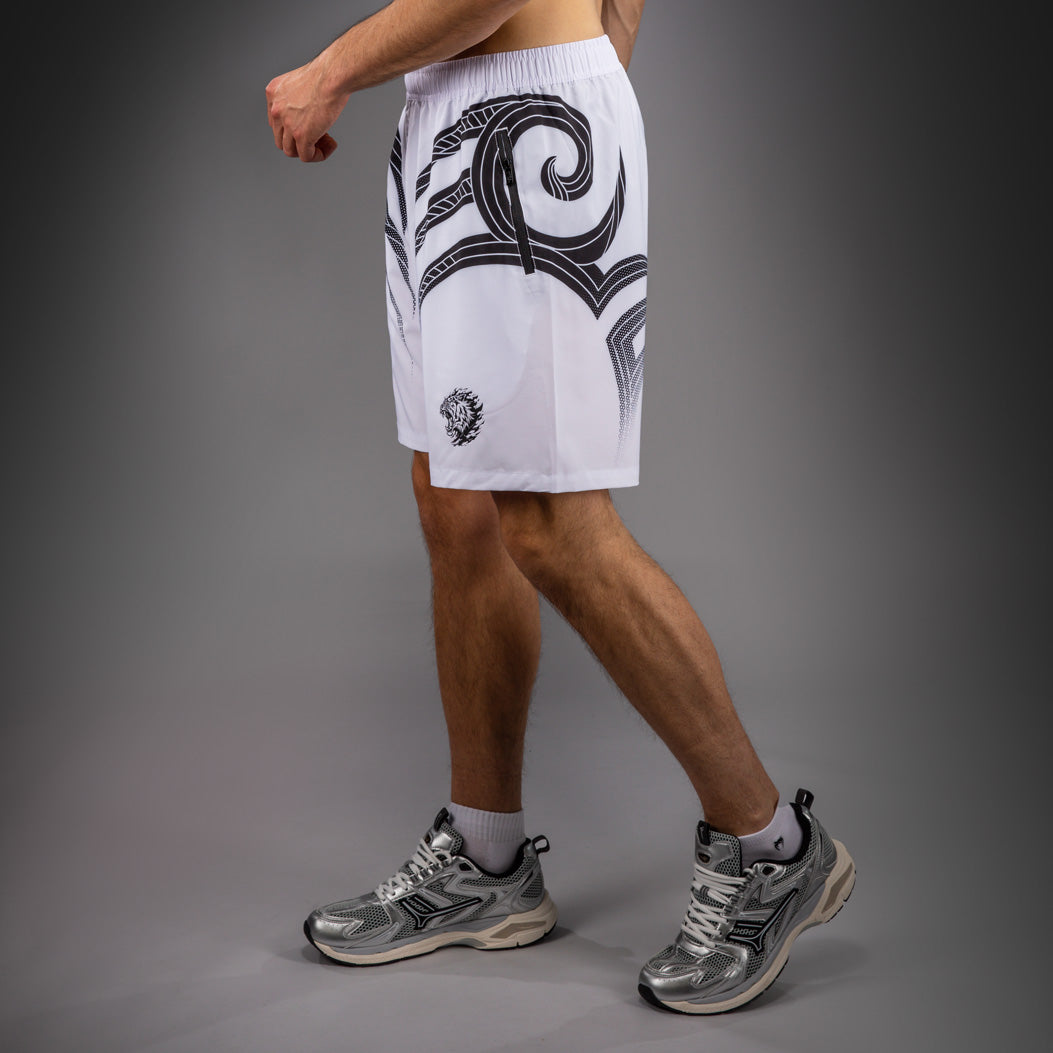 Venum x Mike Tyson Tiger Training Shorts - Optical White/Deep Black