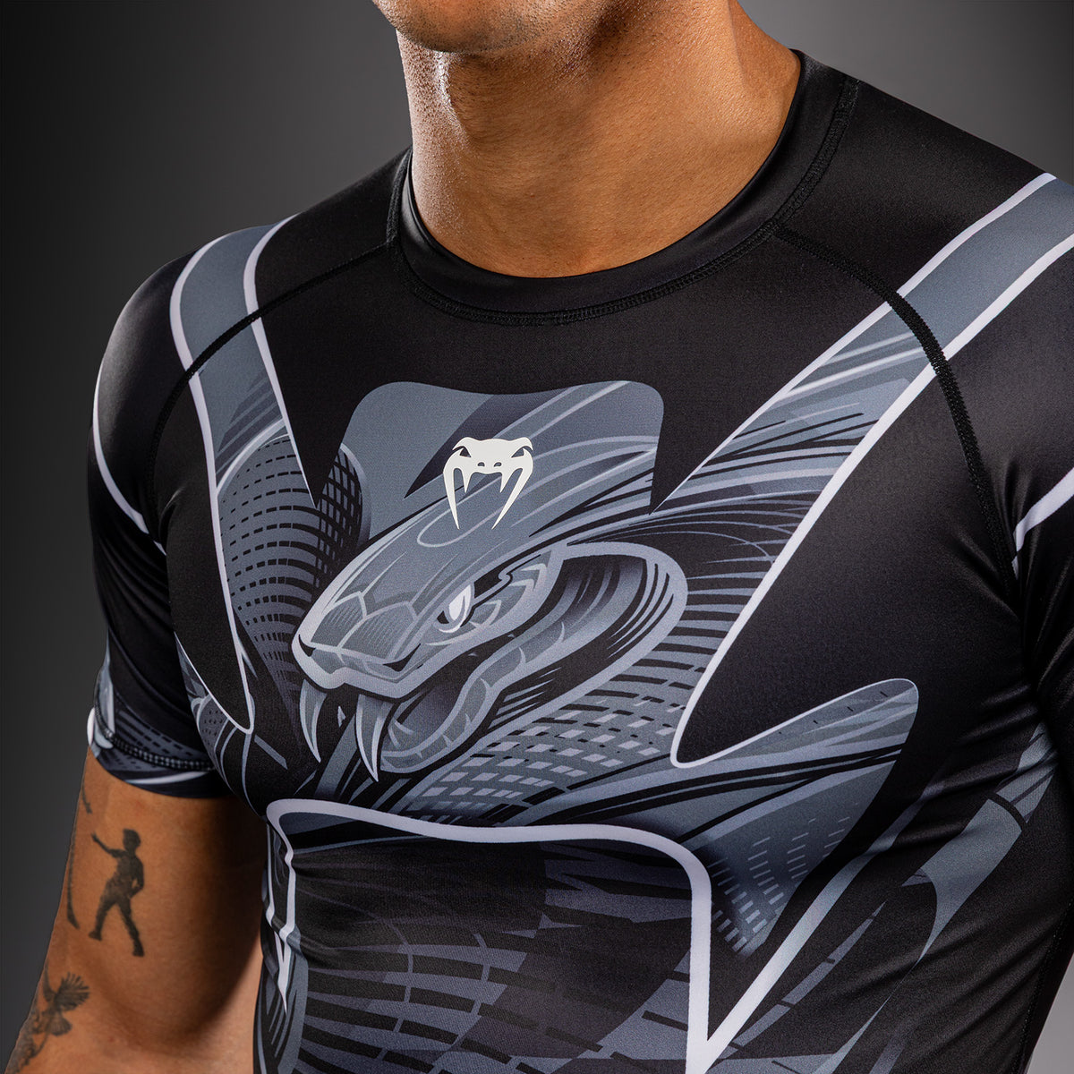 Venum Crimson Viper 2.0 Short Sleeve Rashguard - Black/Grey