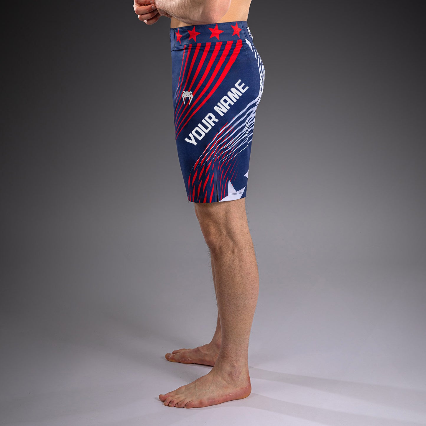Men's UFC Freedom 250 by Venum Blue Custom Authentic Fight Night Long Fit Fight Short