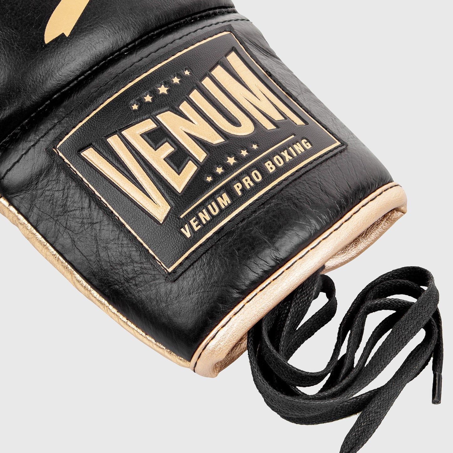 Venum Hammer Pro Boxing Gloves with Laces - Black/Gold
