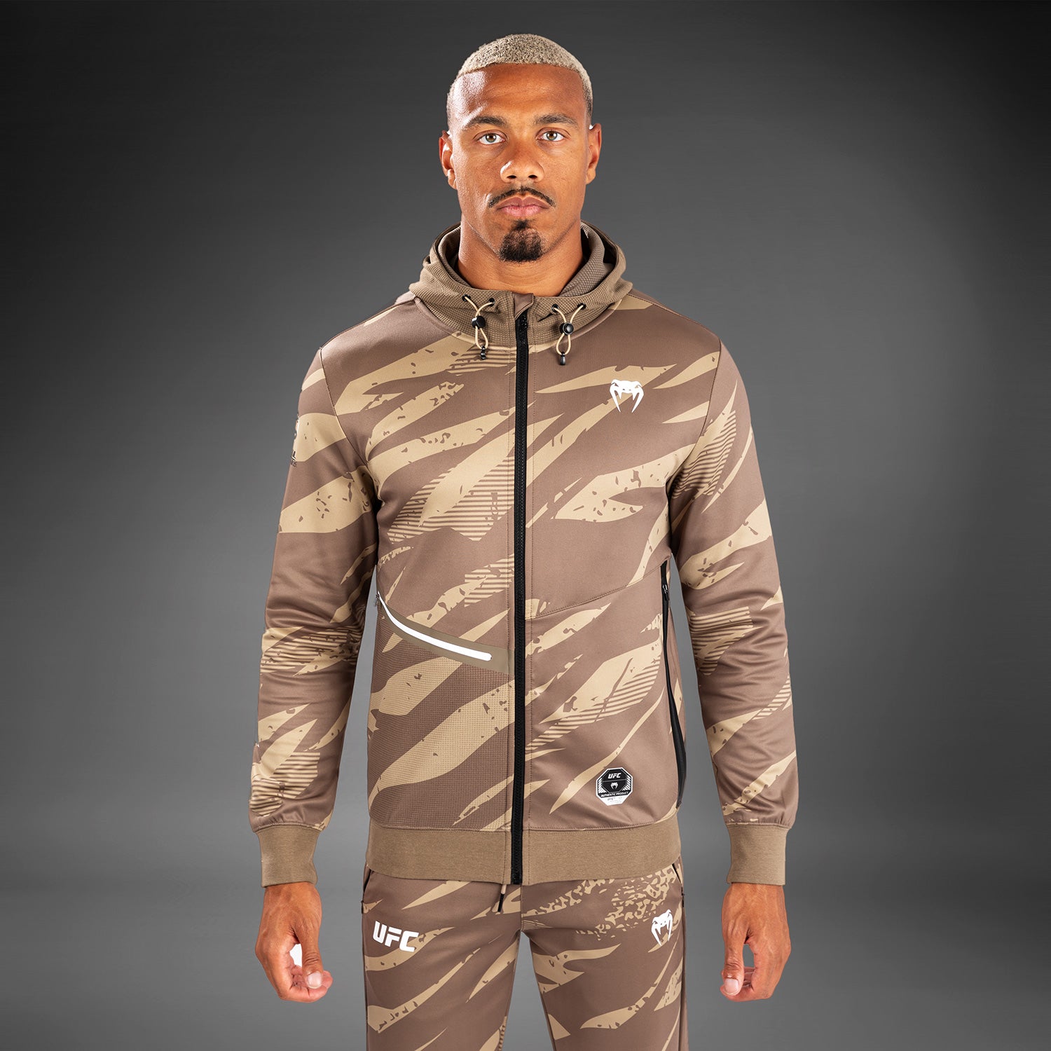 UFC Adrenaline by Venum Fight Week Men's zip Hoodie - Desert