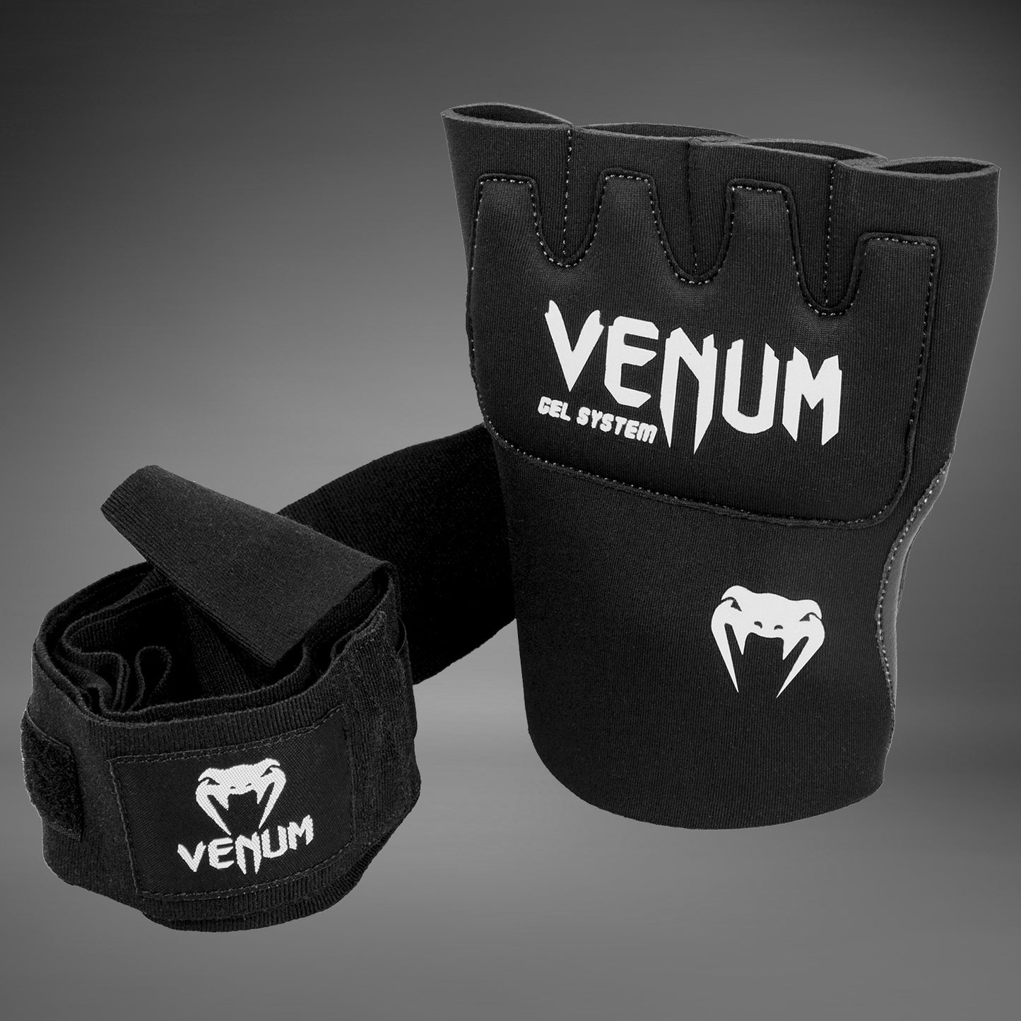 Venum Kontact Gel Glove Wraps (One Size Fits Most) - Black