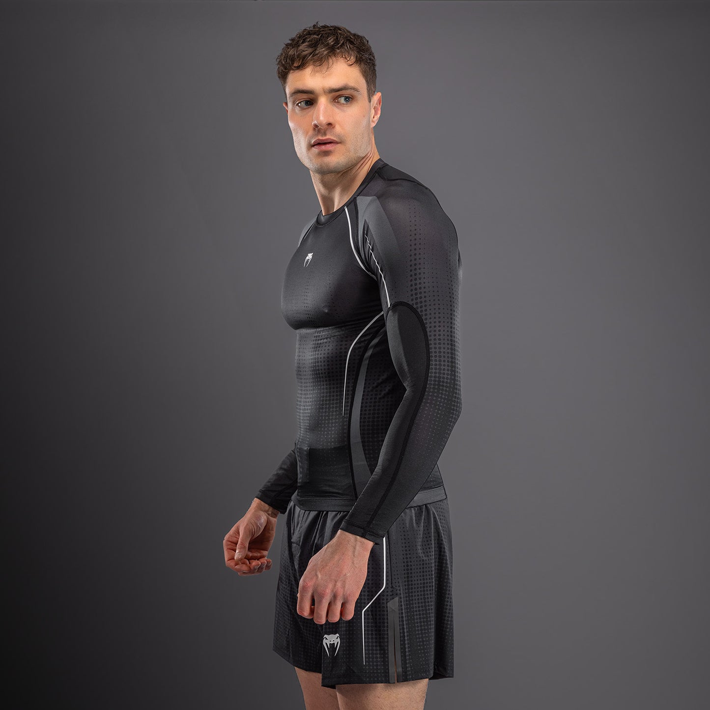 Venum Stealth Long Sleeve Rashguard - Black/White