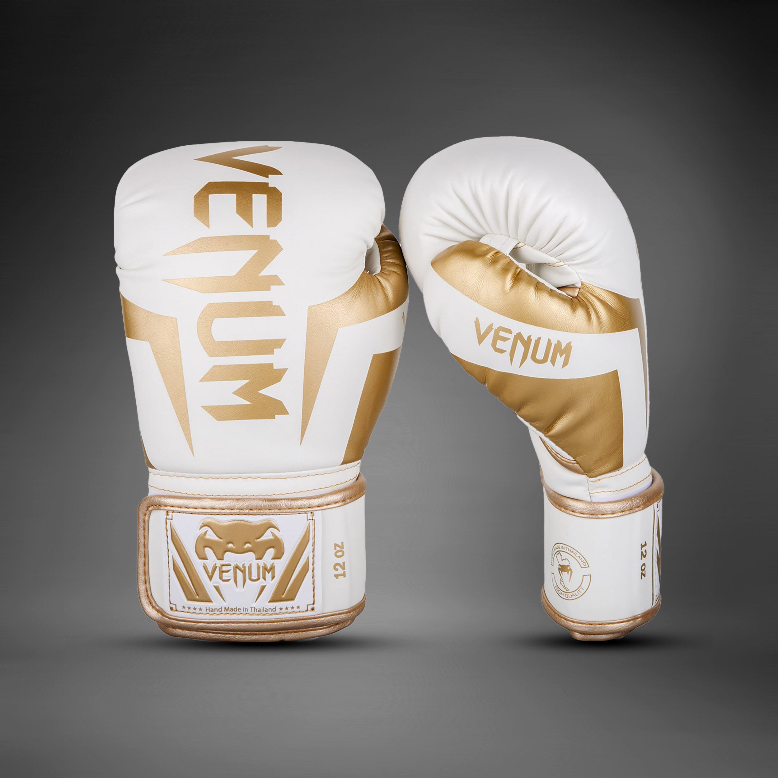Venum Elite Boxing Gloves - White/Gold - Venum Asia