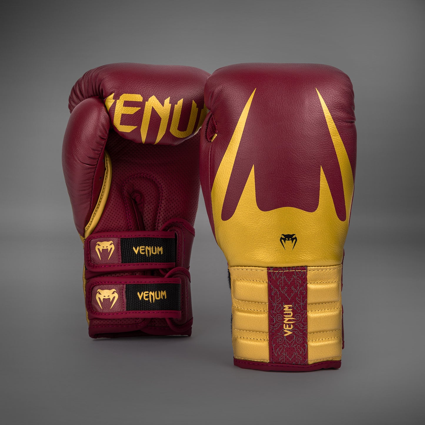 Venum Reverso Boxing Gloves - Cherry Red / Gold