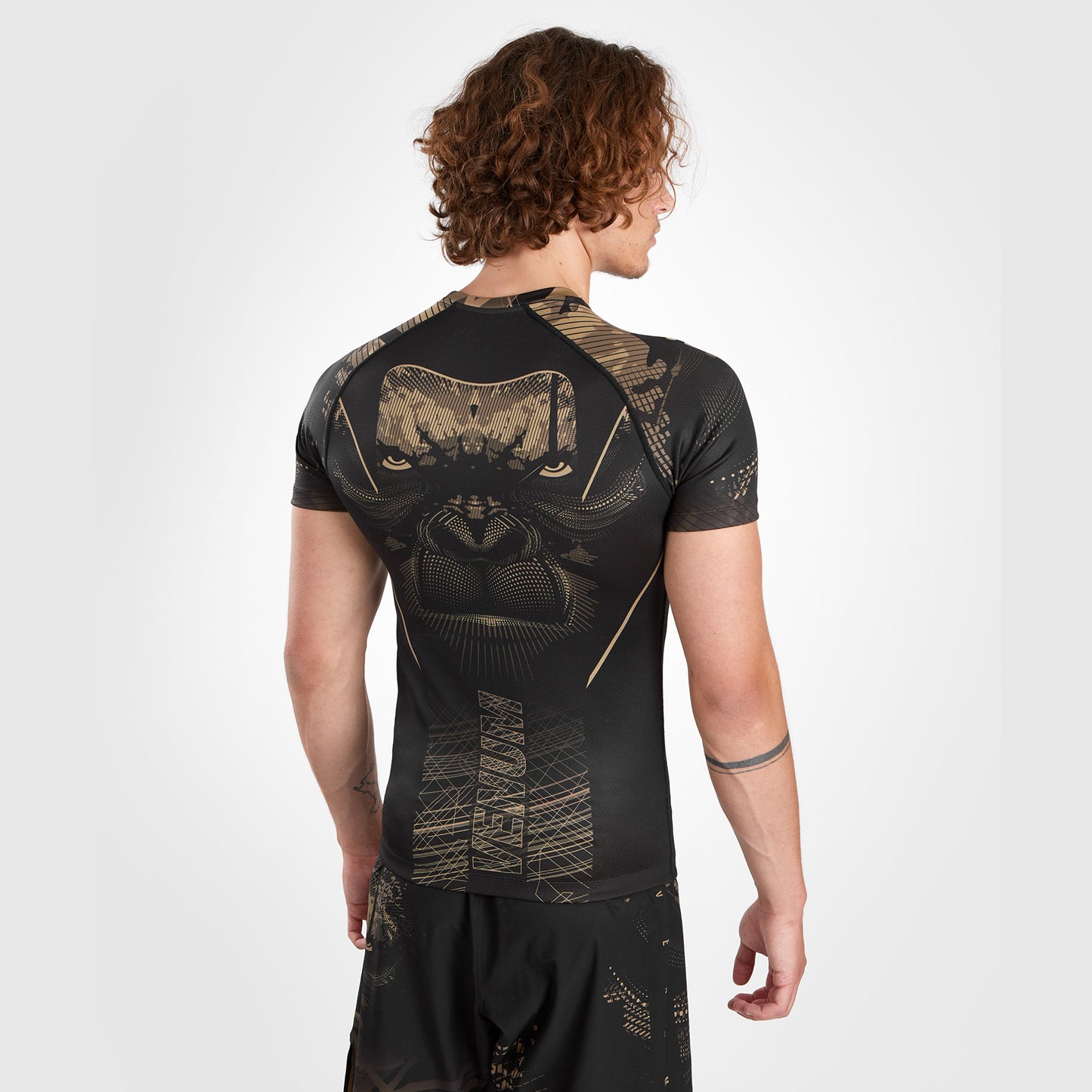 Venum Gorilla Jungle Rashguard Short Sleeves - Black/Sand