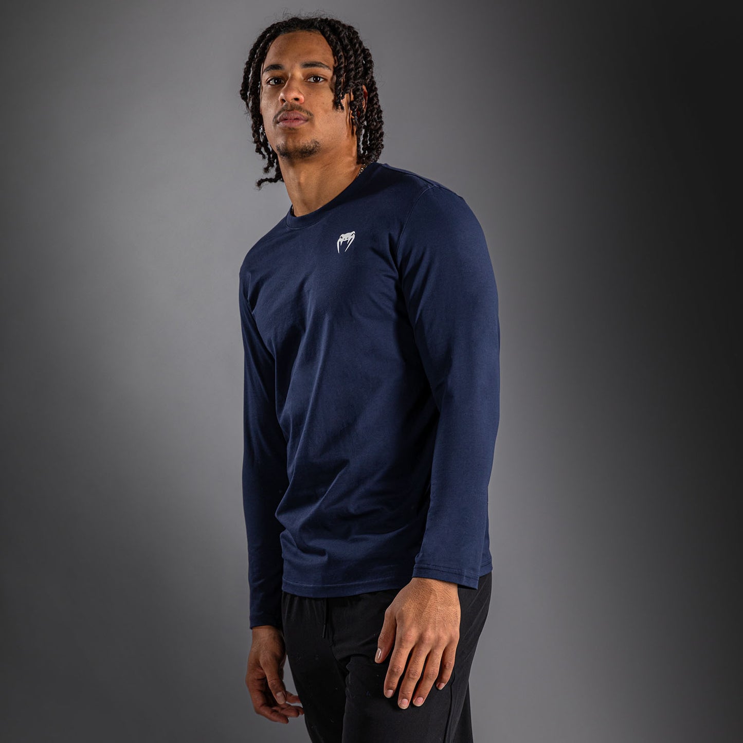 Venum Lineup Long Sleeve T-Shirt Navy - Blue/White