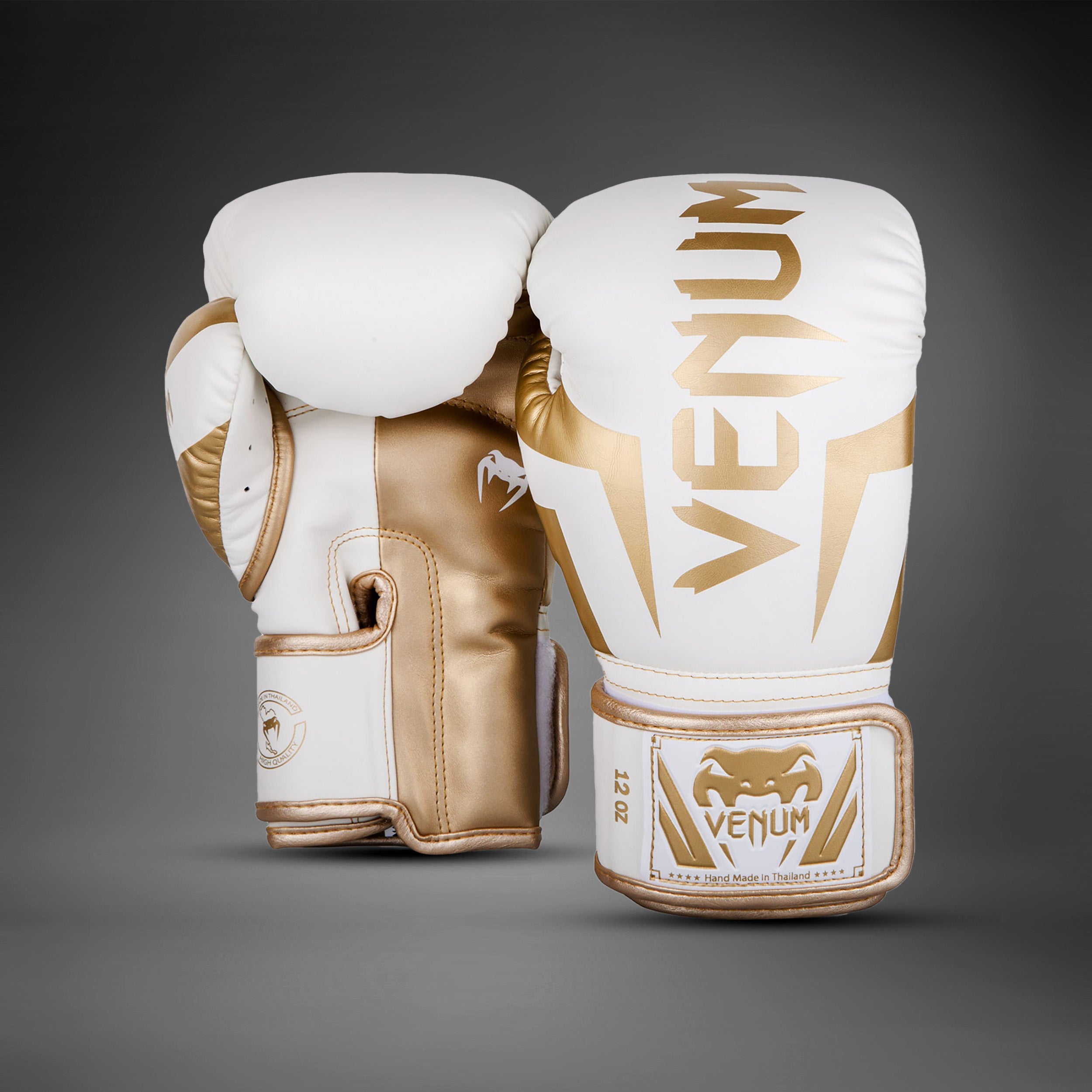 Venum Elite Boxing Gloves - White/Gold - Venum Asia