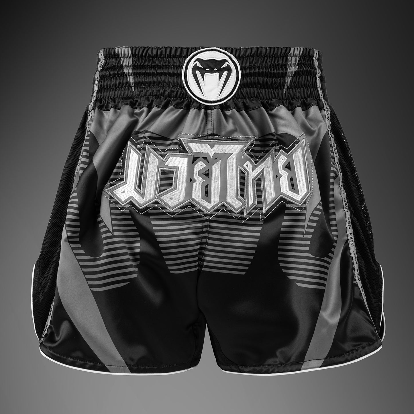Venum Adrenaline Muay Thai Shorts - Black/Silver Grey