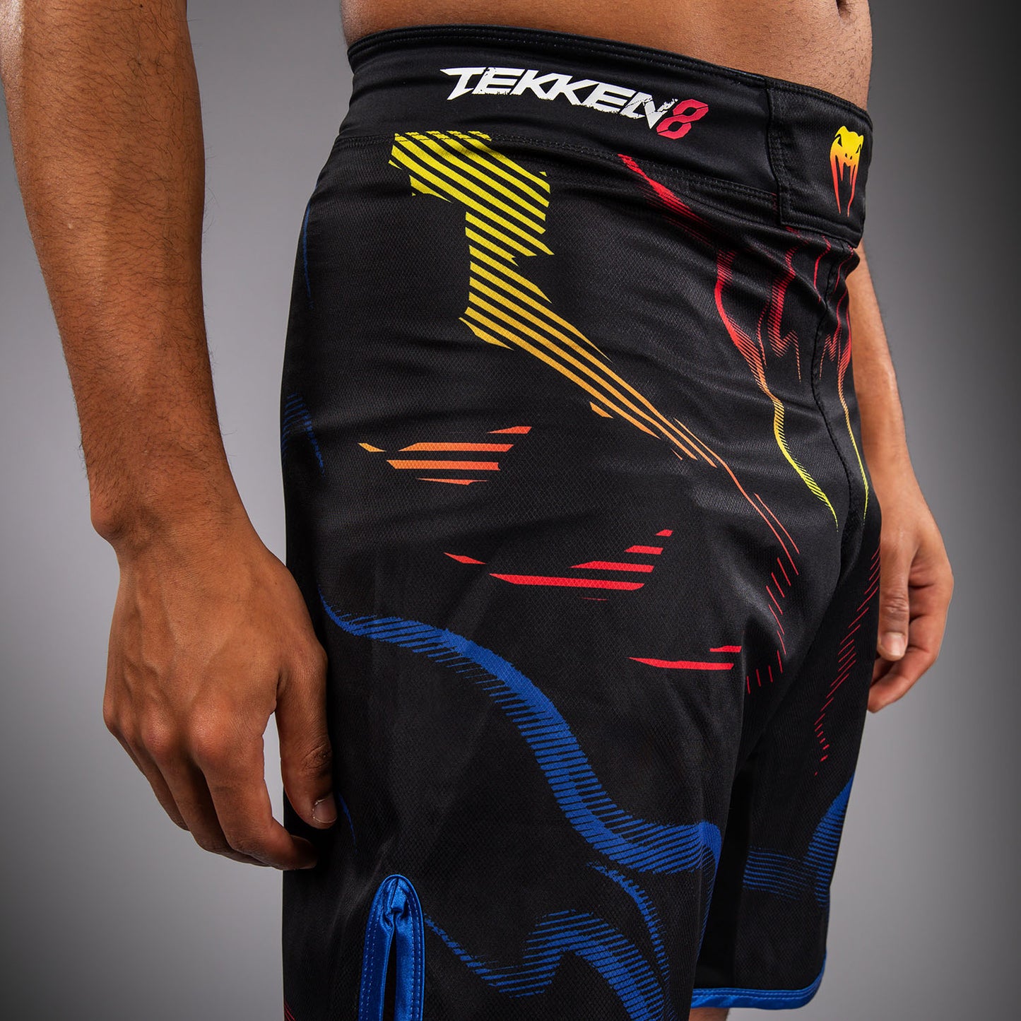 Venum x TEKKEN 8 Fight Shorts - Yoshimitsu - Black/Orange