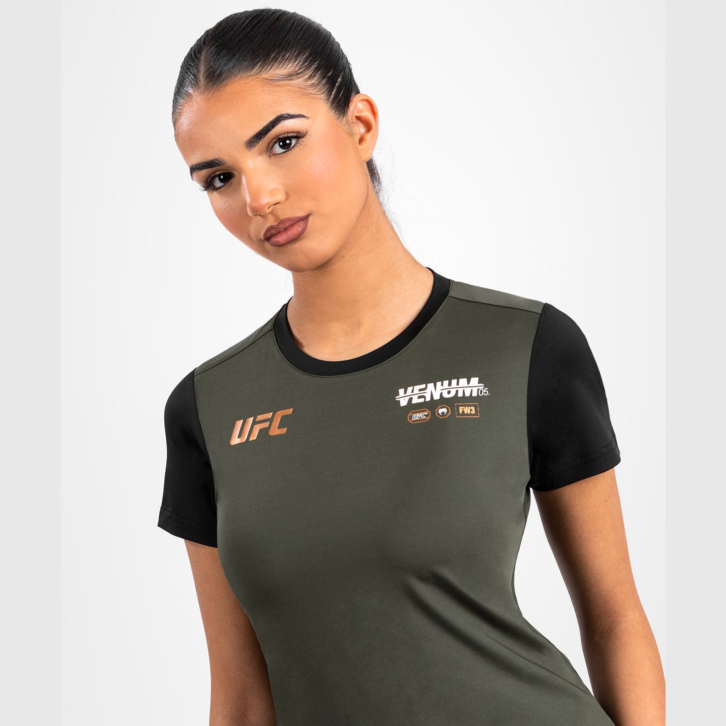 UFC Adrenaline by Venum Fight Week  Women’s Dry-Tech T-shirt - Khaki/Bronze