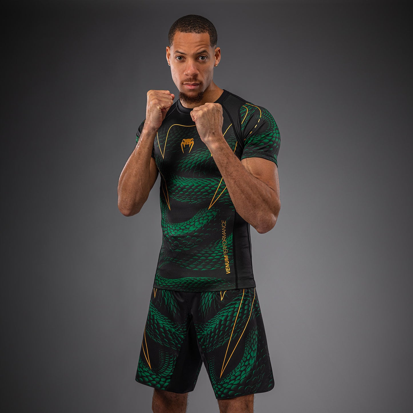Venum Matupa Short Sleeve Rashguard - Black/Green/Gold