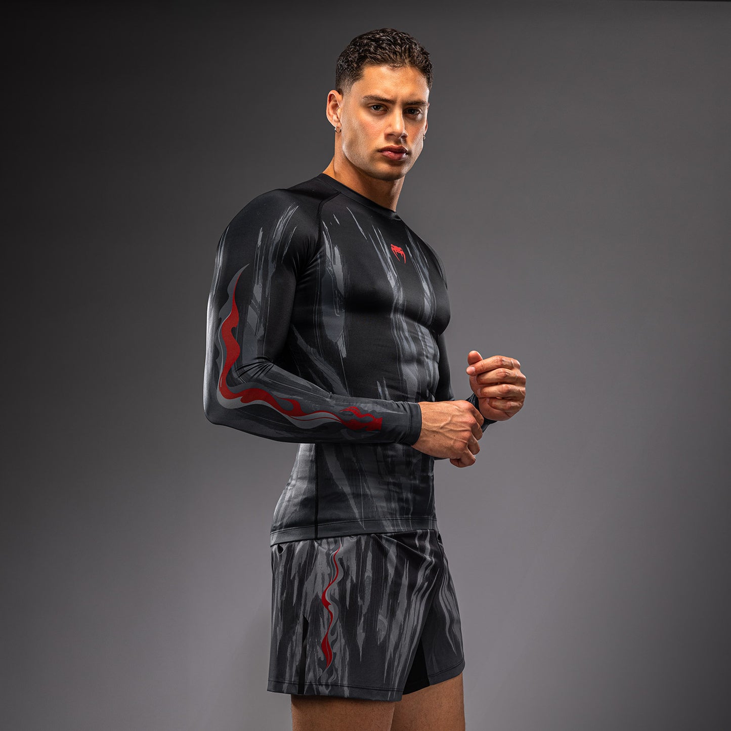 Venum Demon Long Sleeve Rashguard - Black/Grey