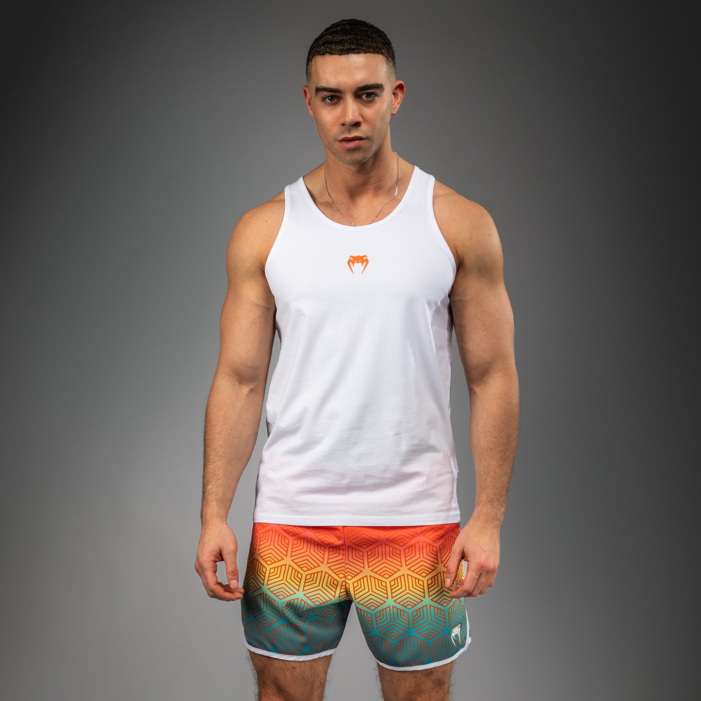 Venum Echo Tank Top - White/Orange Sunset