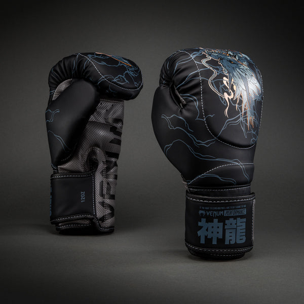 Venum Thunder Dragon Boxing Gloves - Black/Grey/Copper - Venum Asia