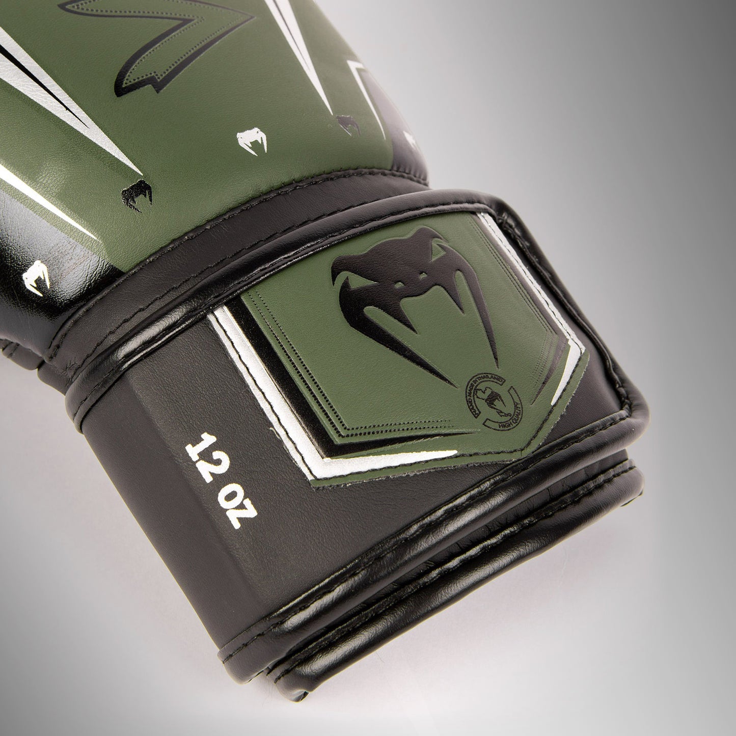 Venum Elite Evo Boxing Gloves - Khaki/Silver