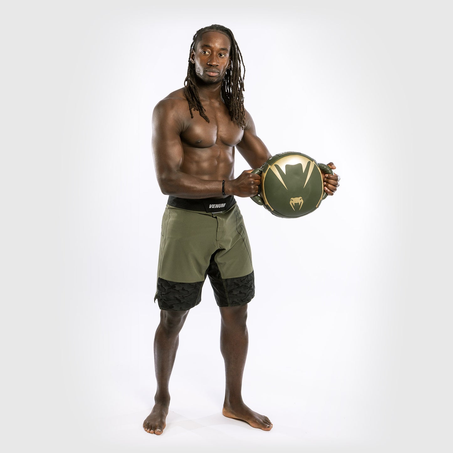 Venum Pro Boxing Mini Round Punch Shield - Khaki/Gold