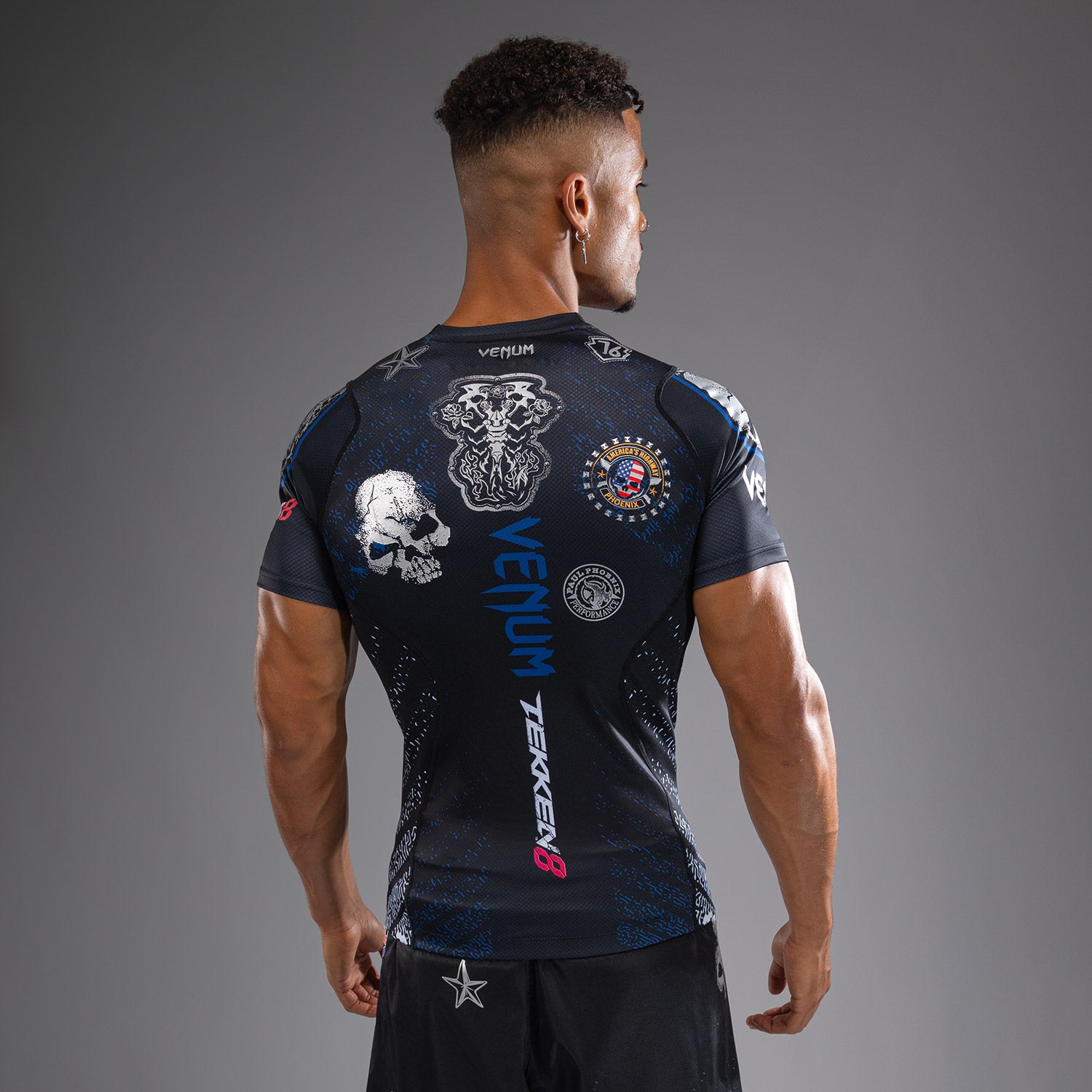 レッグウェア Tomo Venum x TEKKEN 8 - Paul Phoenix Rashguard - Black/Blue - Venum Asia