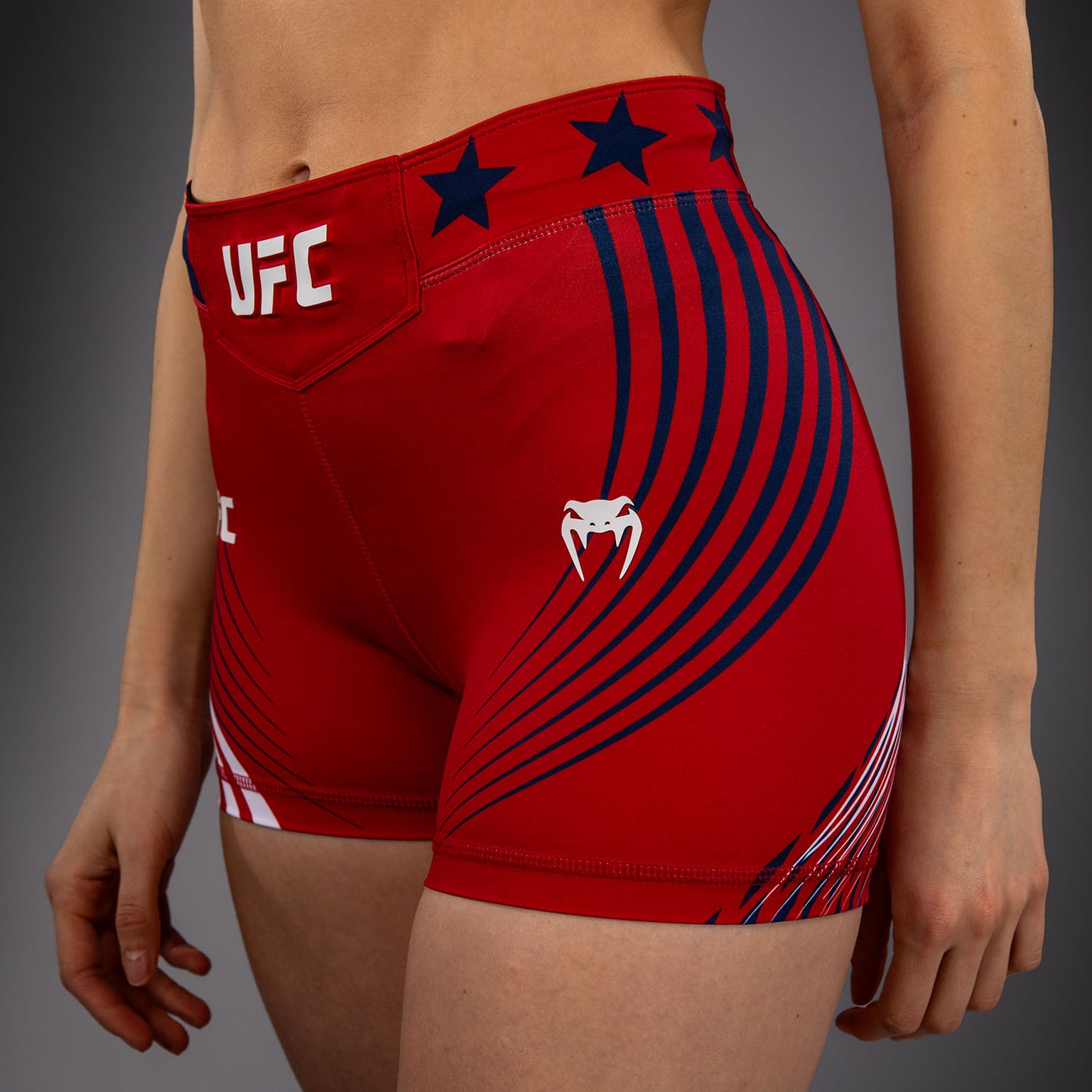 Women's Official UFC Freedom 250 by Venum Red Authentic Short Fit Vale Tudo Short